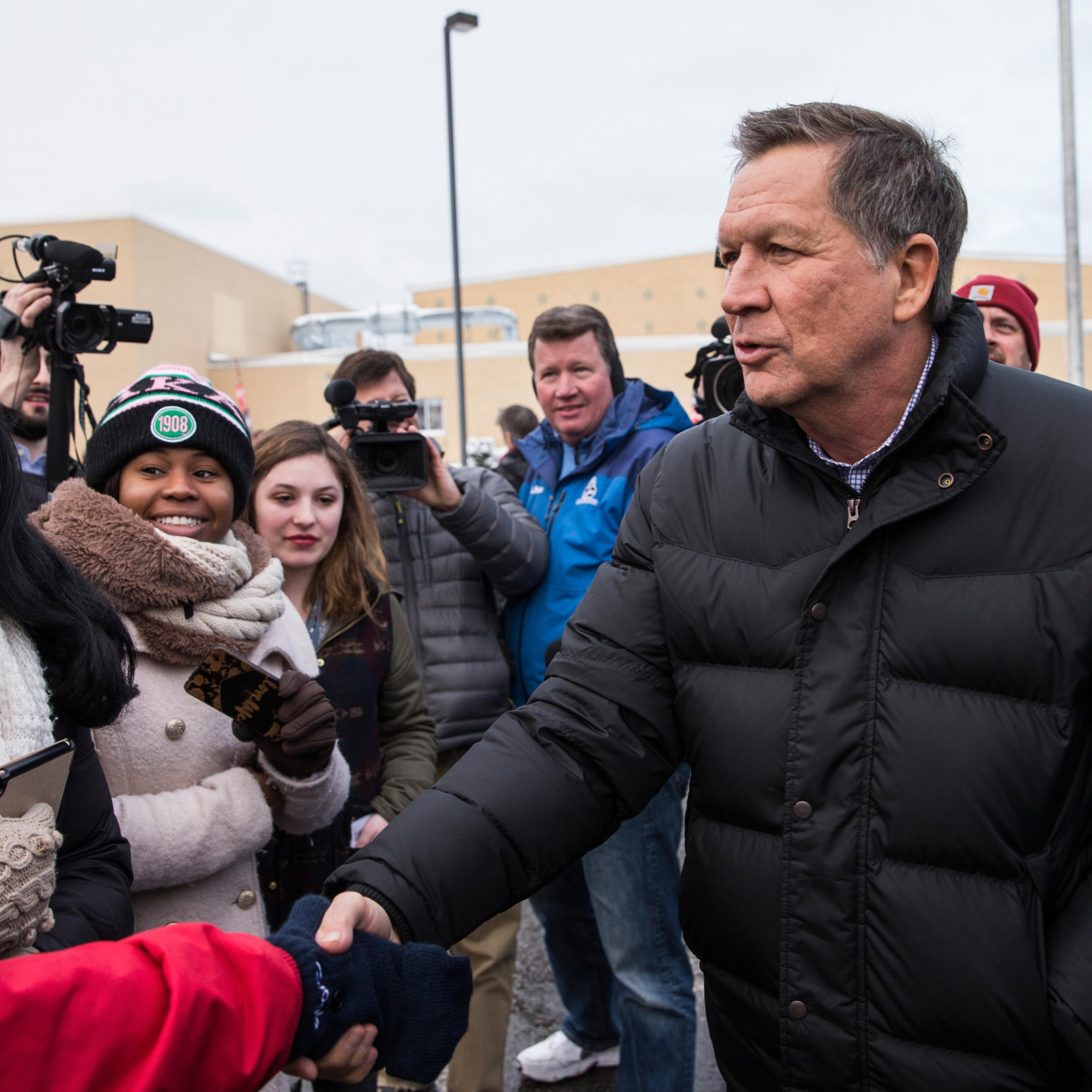 John Kasich Campaigns In New Hampshire On Primary Day