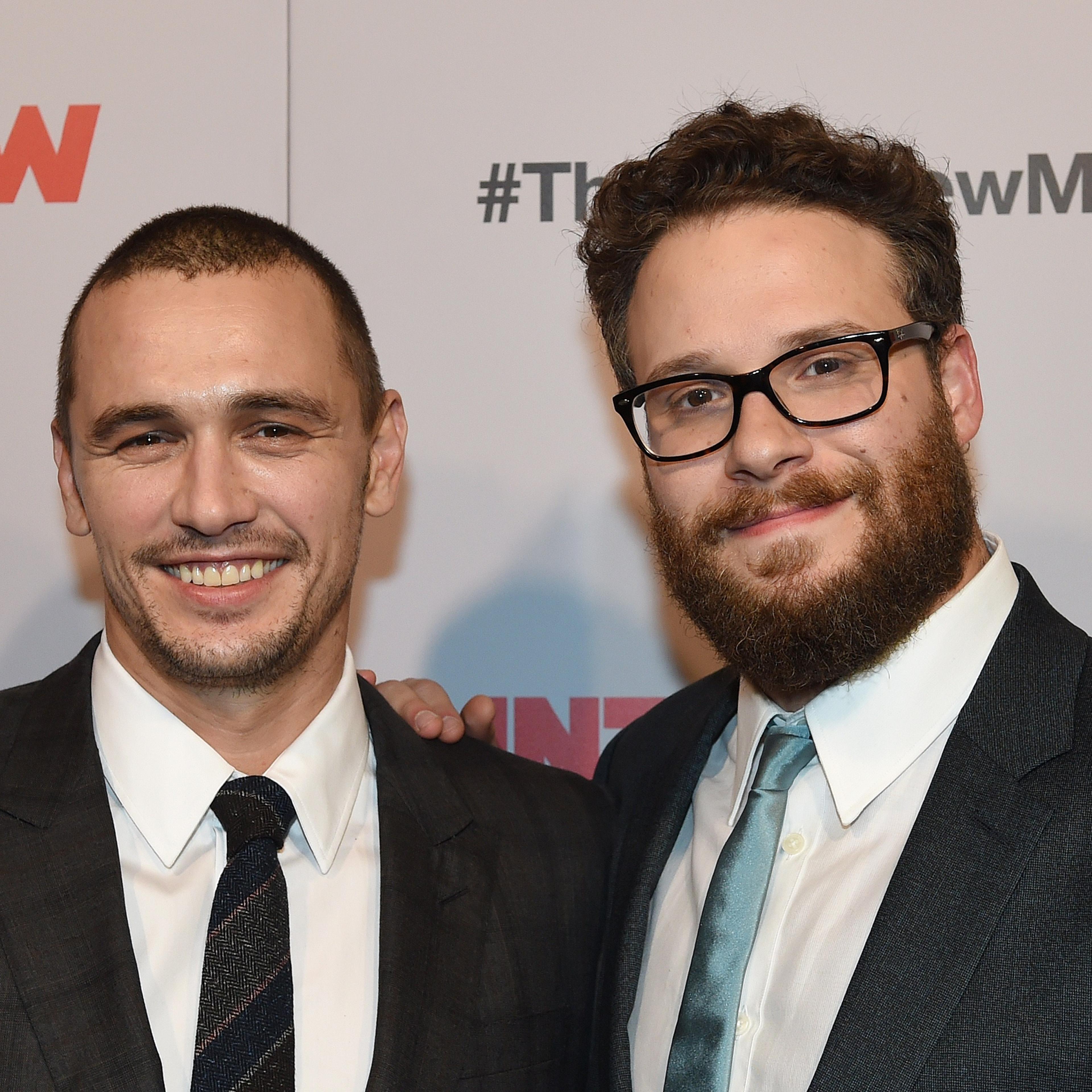 Actors James Franco (L) and Seth Rogen at the premiere of the film "The Interview" in Los Angeles, Ca. on Dec. 11, 2014.