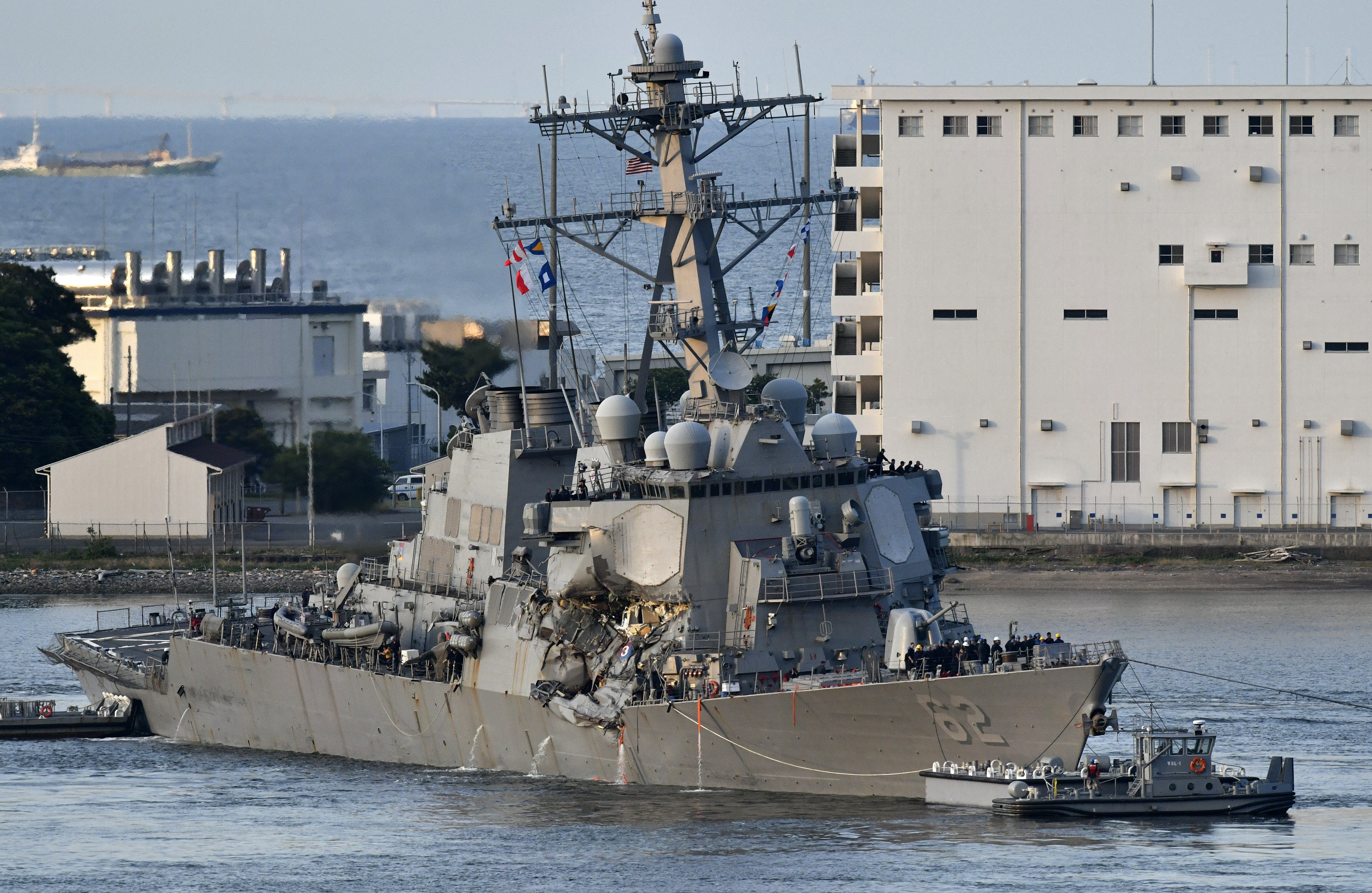 US Navy ship collides with a container ship off the coast of Japan