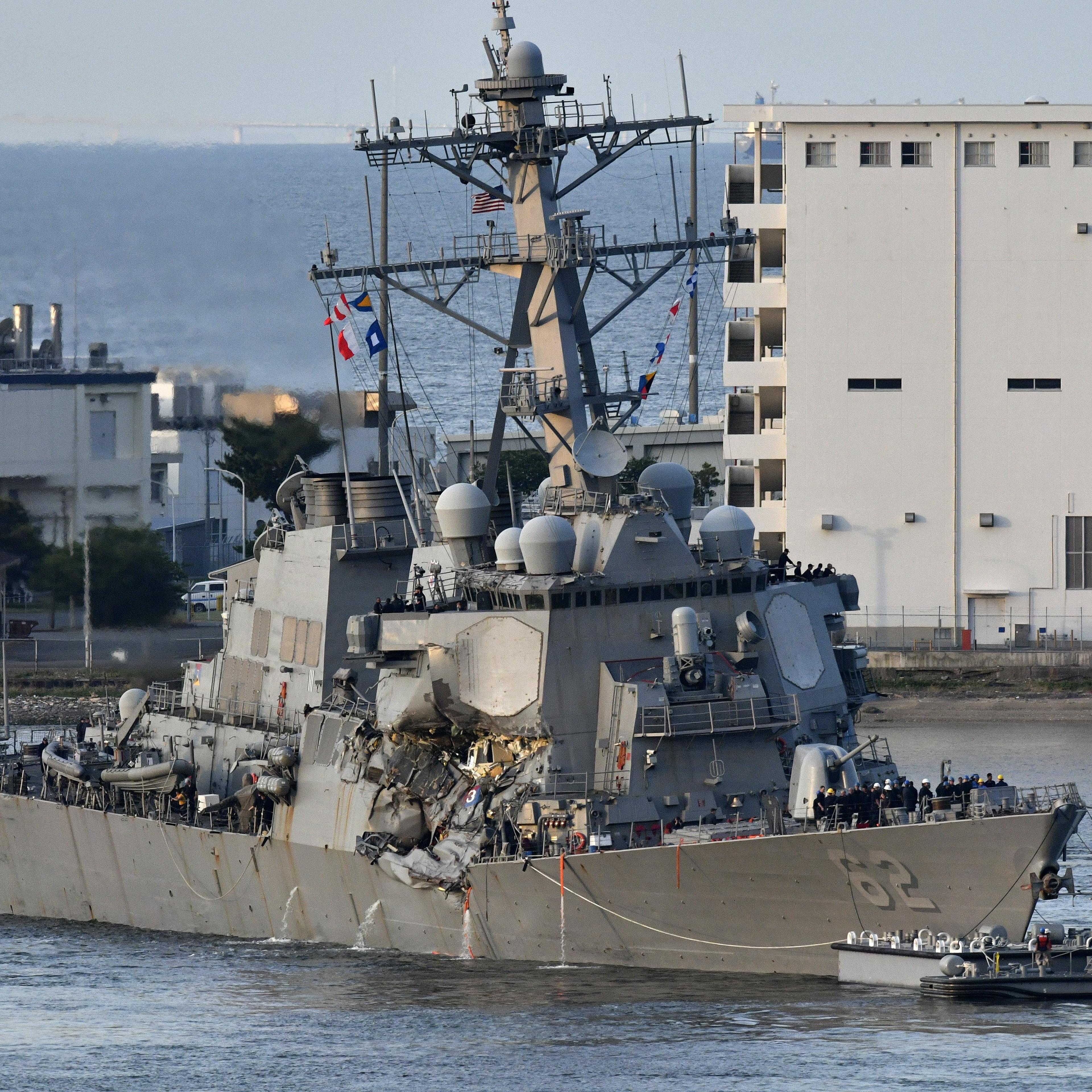 US Navy ship collides with a container ship off the coast of Japan
