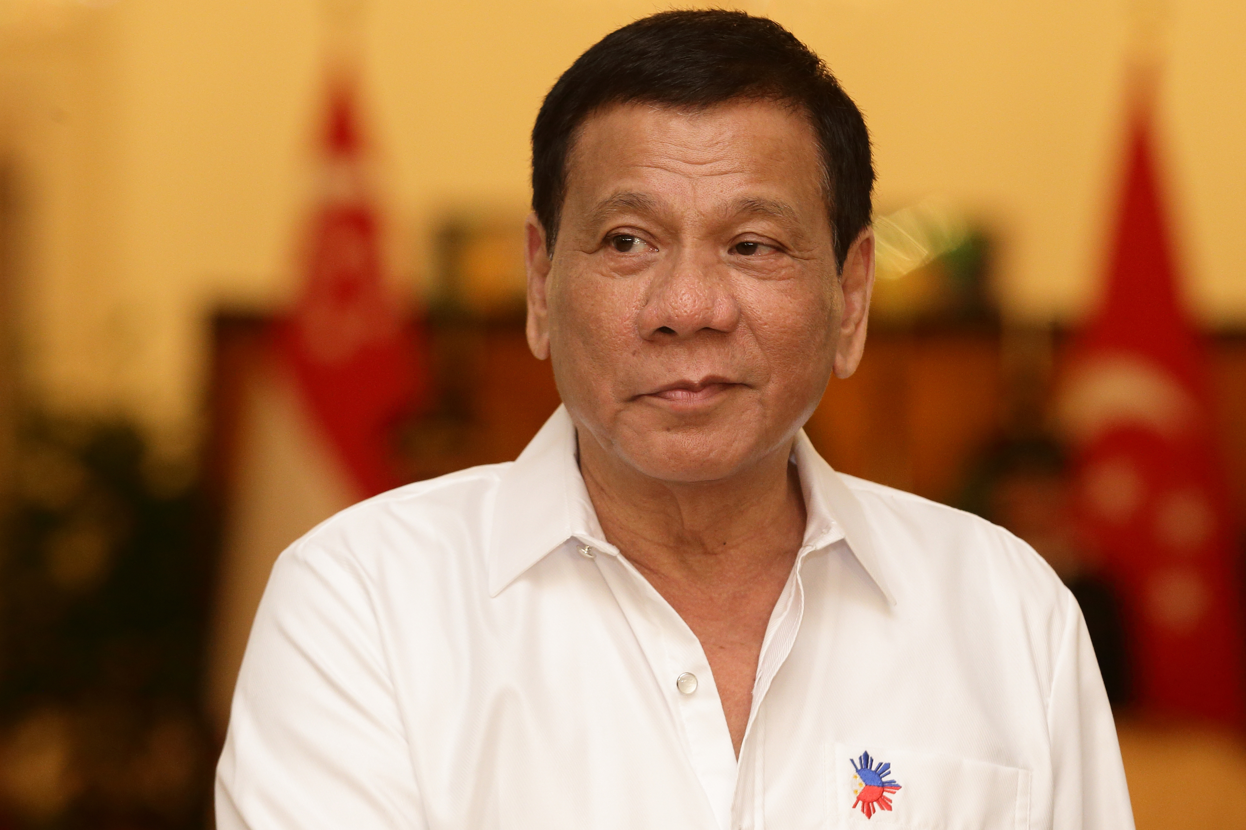 Philippine President Rodrigo Duterte is seen at the Istana on December 15, 2016 in Singapore. Duterte is on a two-day visit to Singapore.