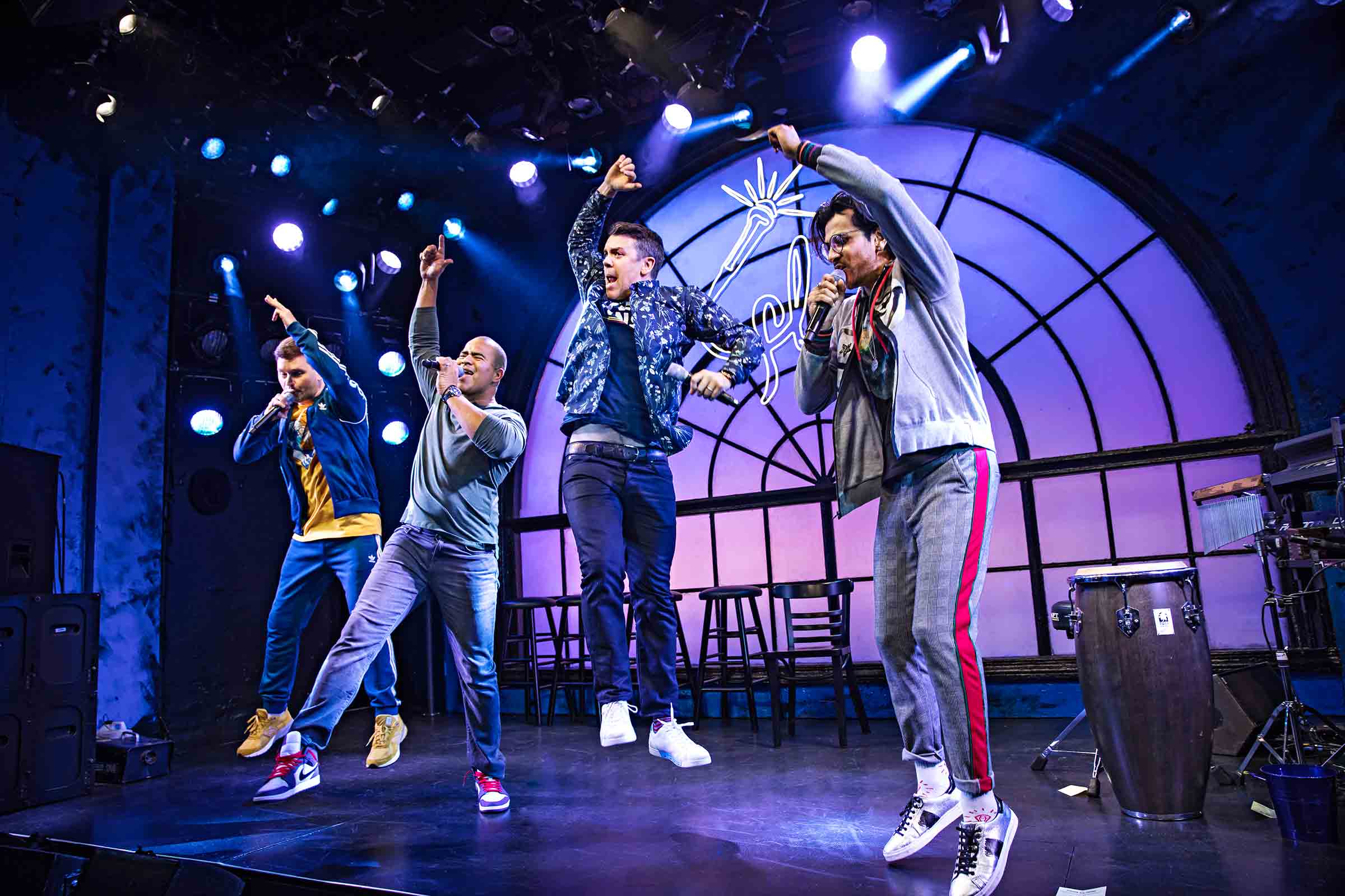 The cast of Freestyle Love Supreme takes the stage without a script
