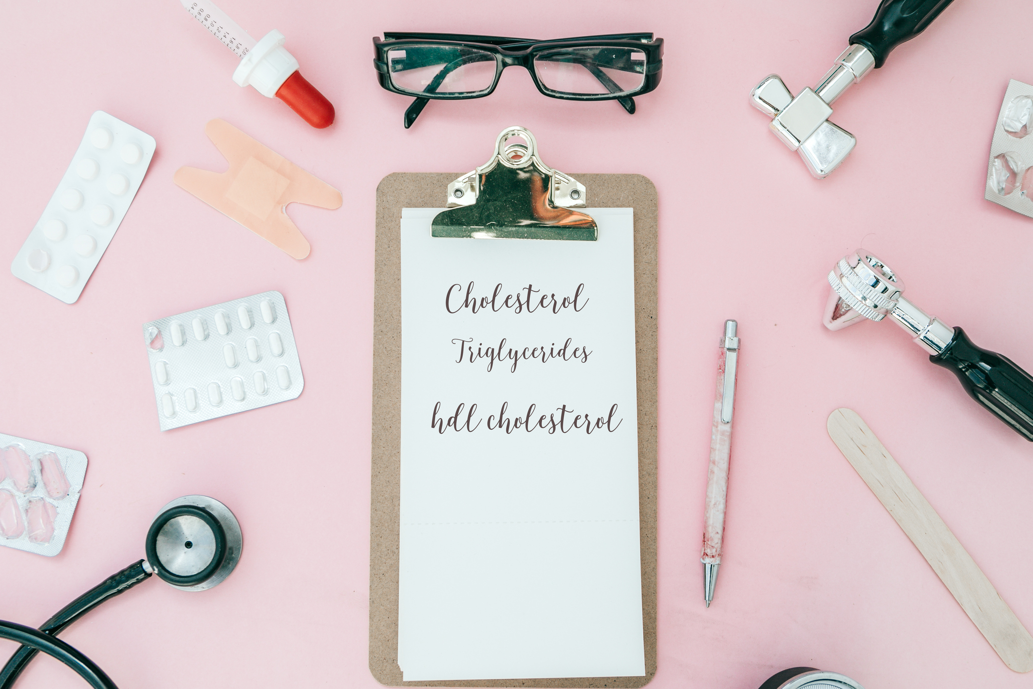 medical notebook with cholesterol