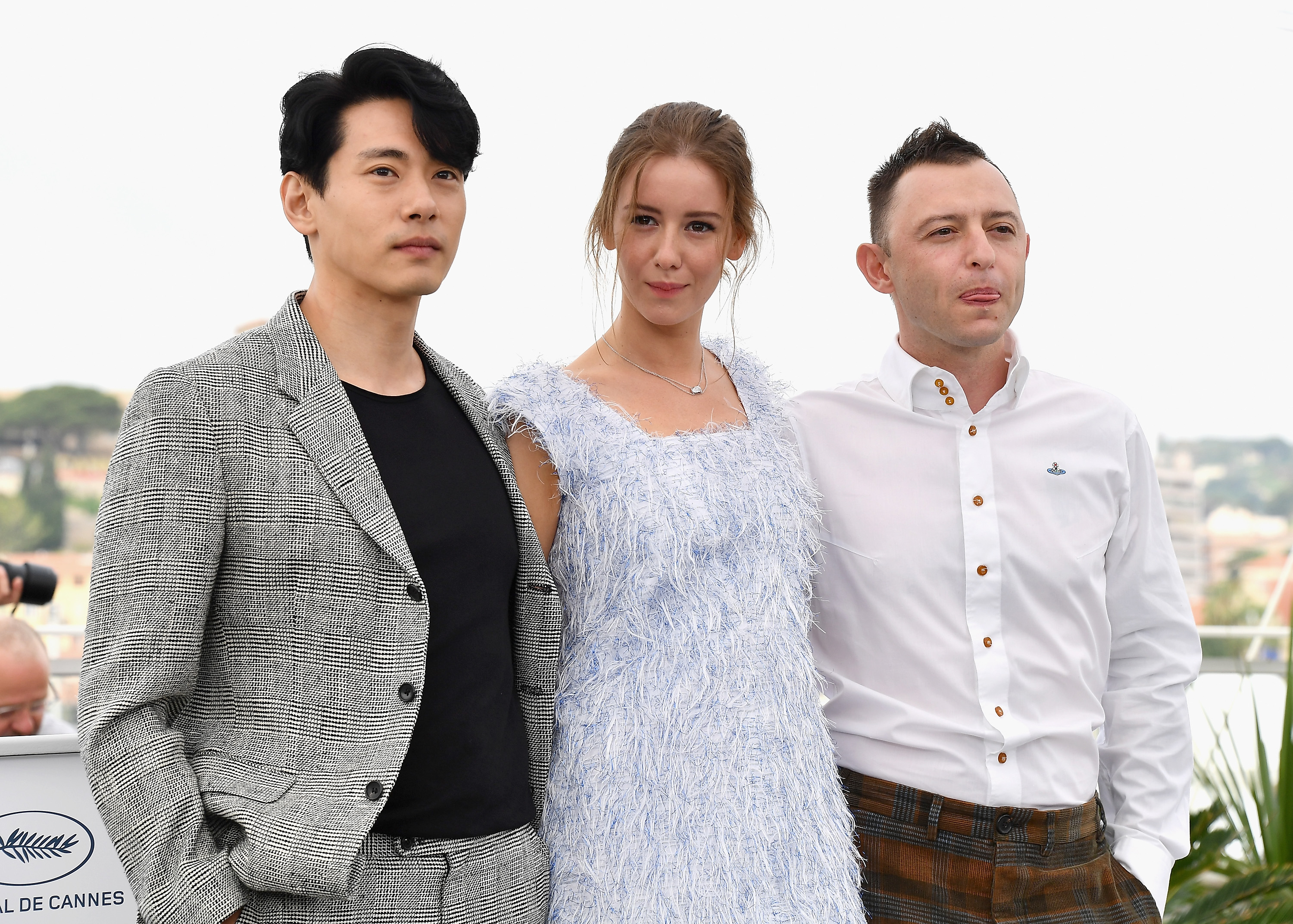 Teo Yoo, Irina Starshenbaum and Roma Zver attend the photocall for "Leto" during the 71st annual Cannes Film Festival on May 10, 2018 in Cannes, France.