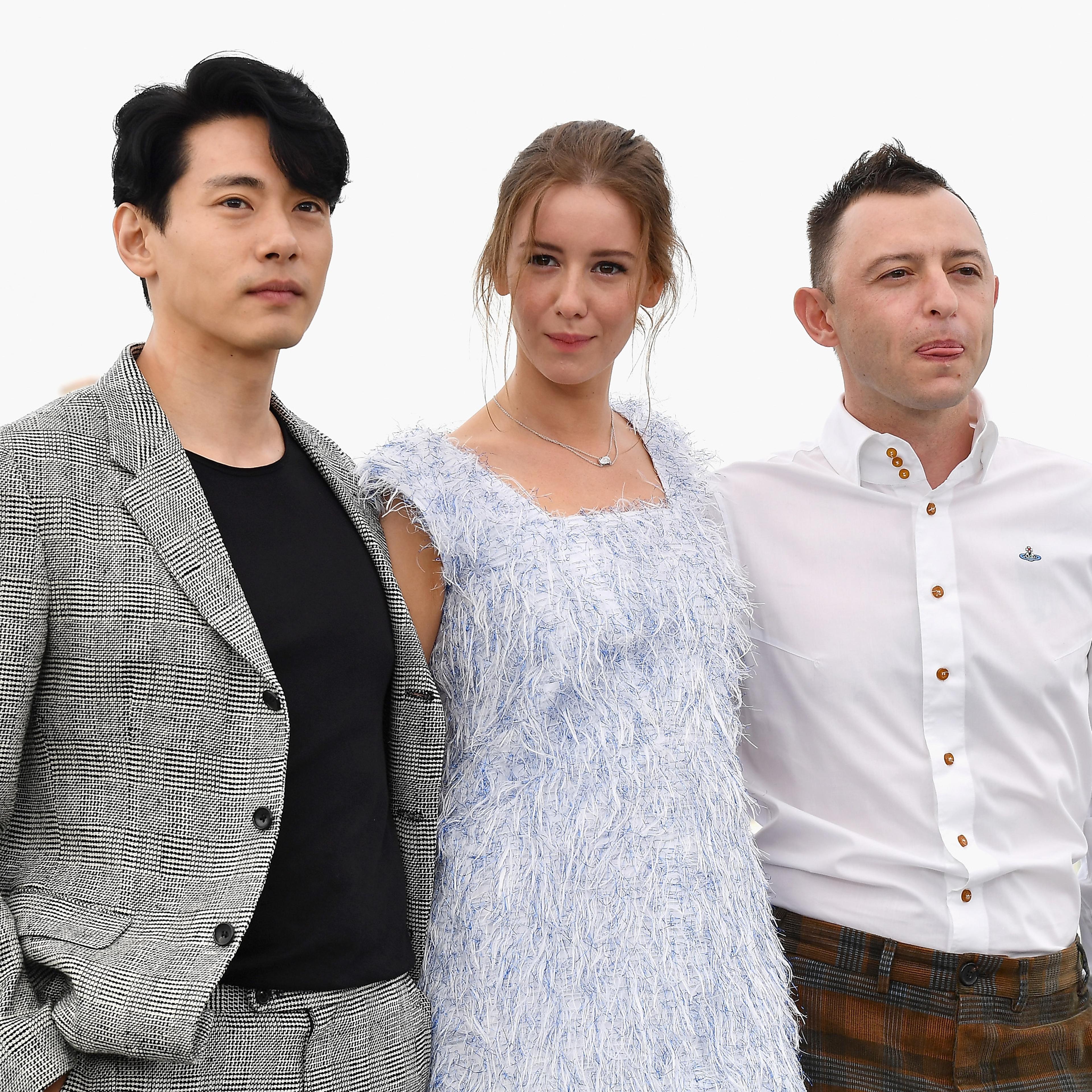 Teo Yoo, Irina Starshenbaum and Roma Zver attend the photocall for "Leto" during the 71st annual Cannes Film Festival on May 10, 2018 in Cannes, France.