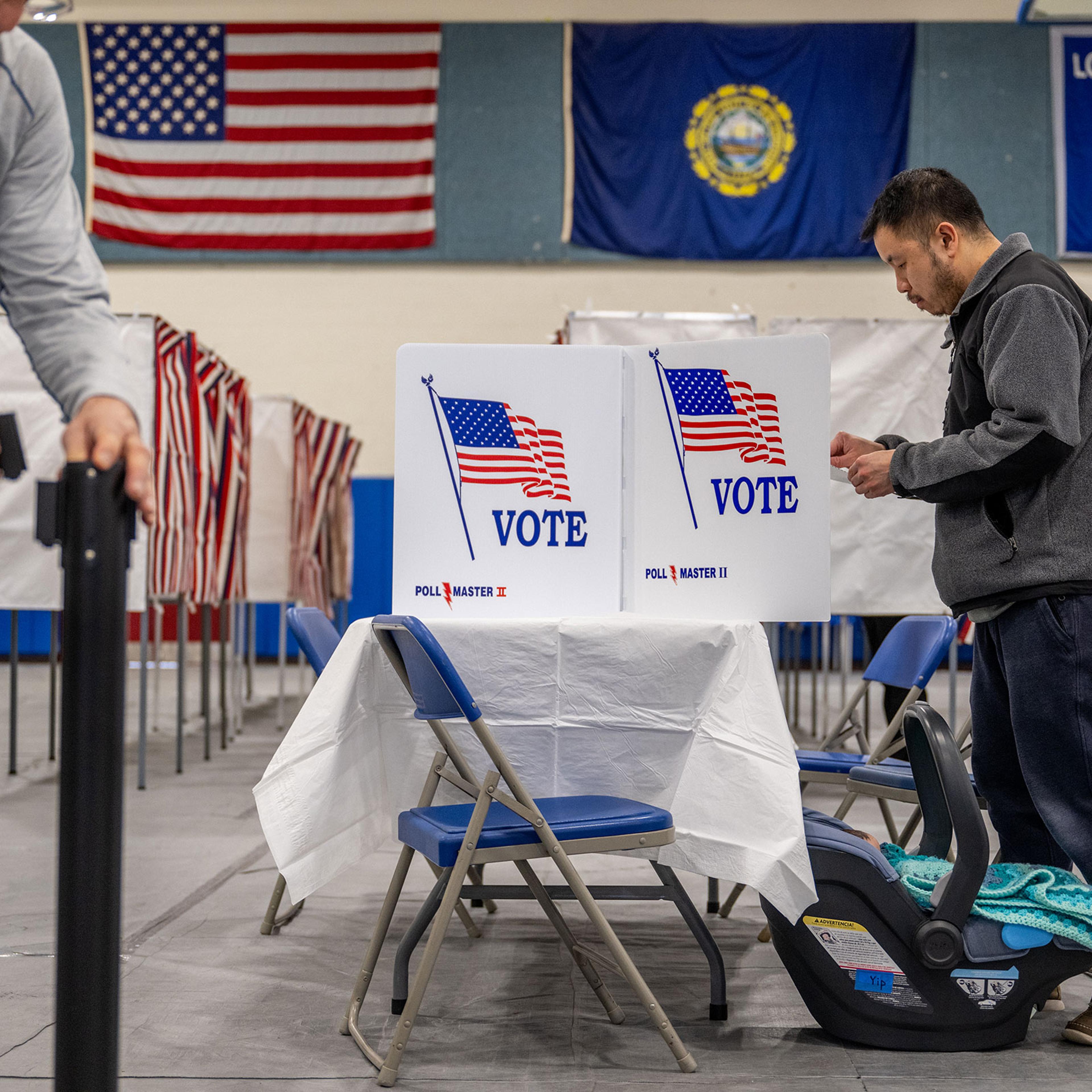 Voters Head To The Polls To Cast Their Vote In The New Hampshire Primary