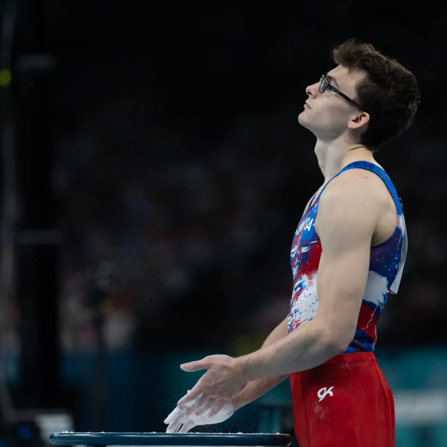 Stephen Nedoroscik wearing his glasses.