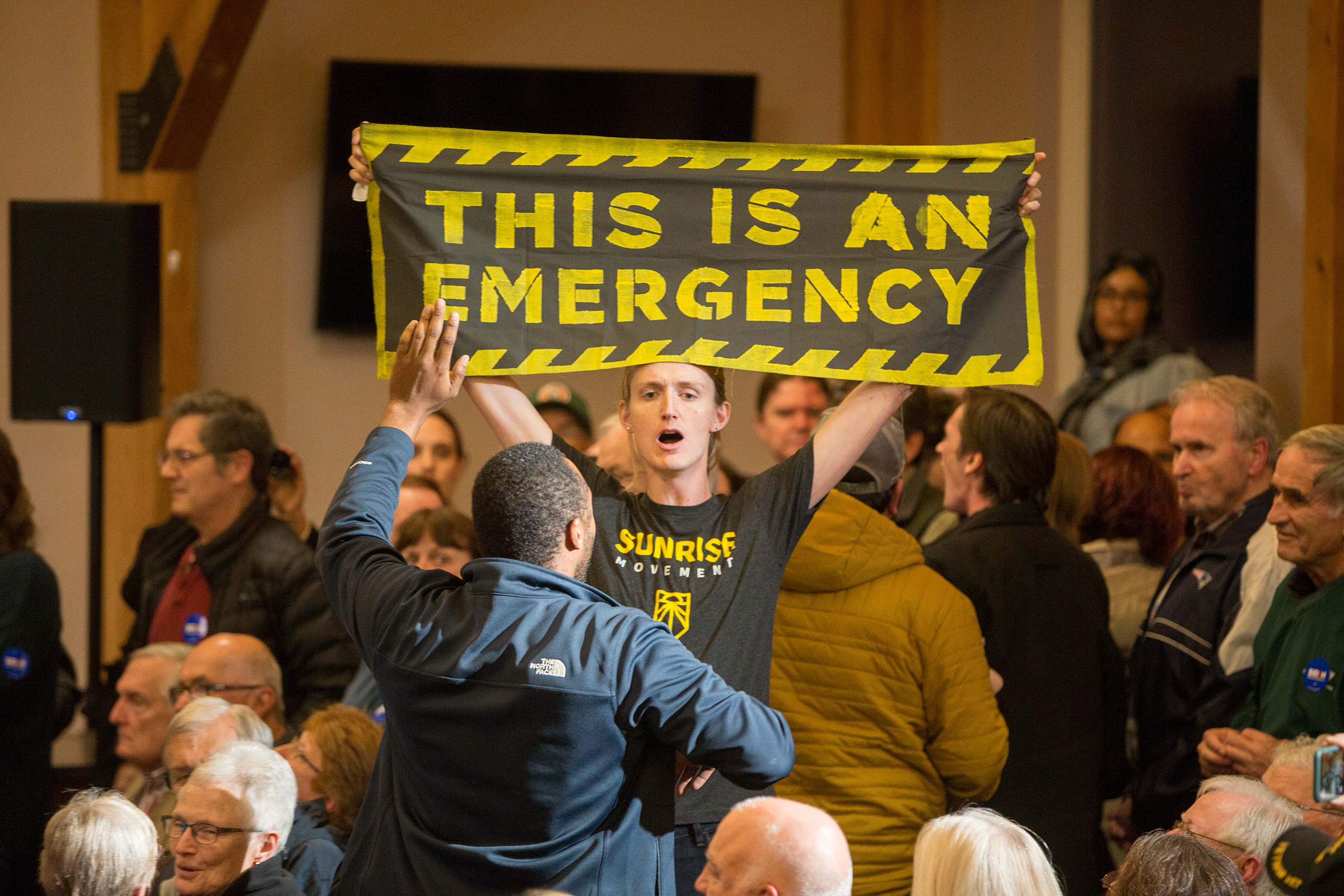 Climate protesters at a Biden campaign event in 2019 raised pressure on the presumptive nominee