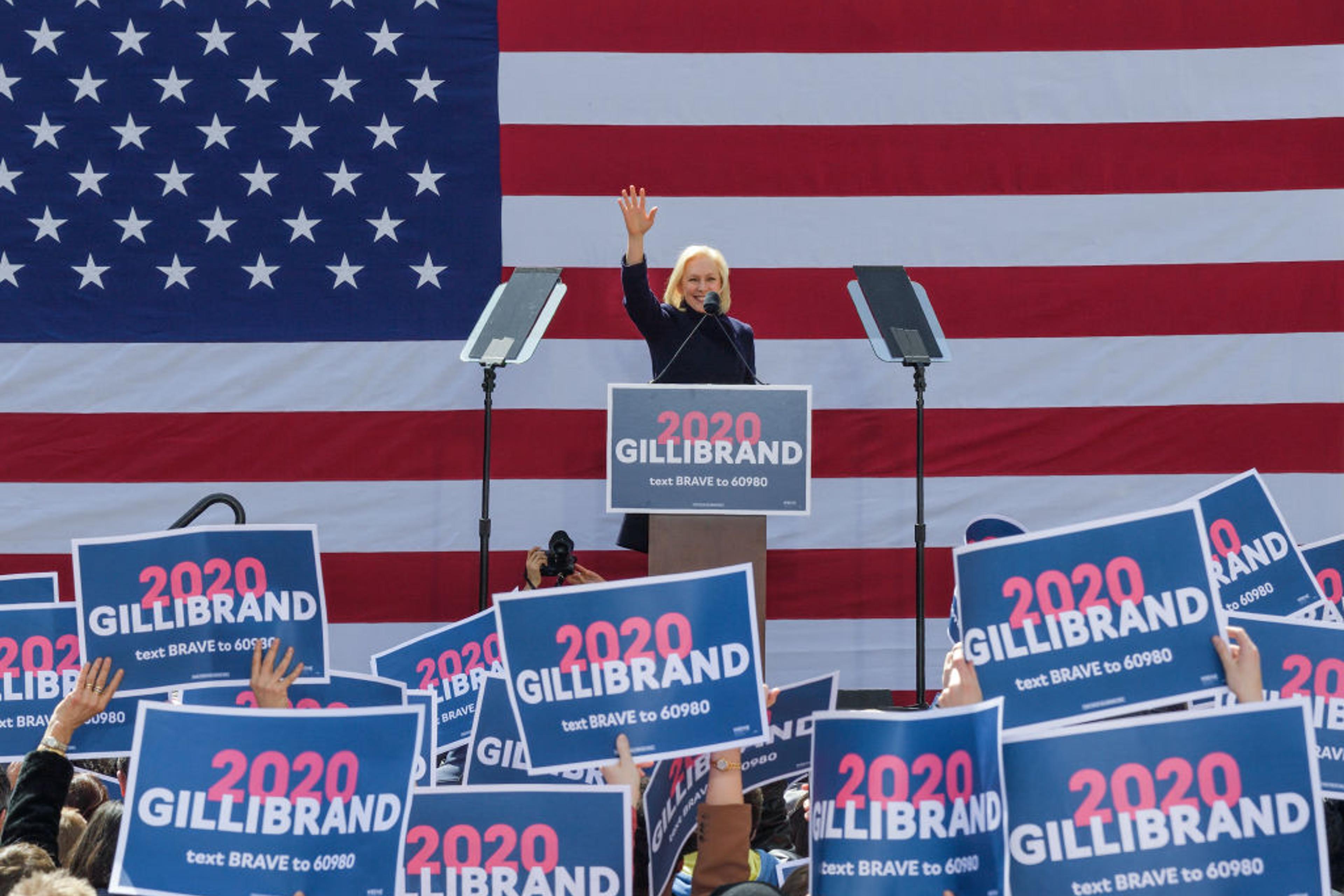Democratic presidential candidate US Senator Kirsten