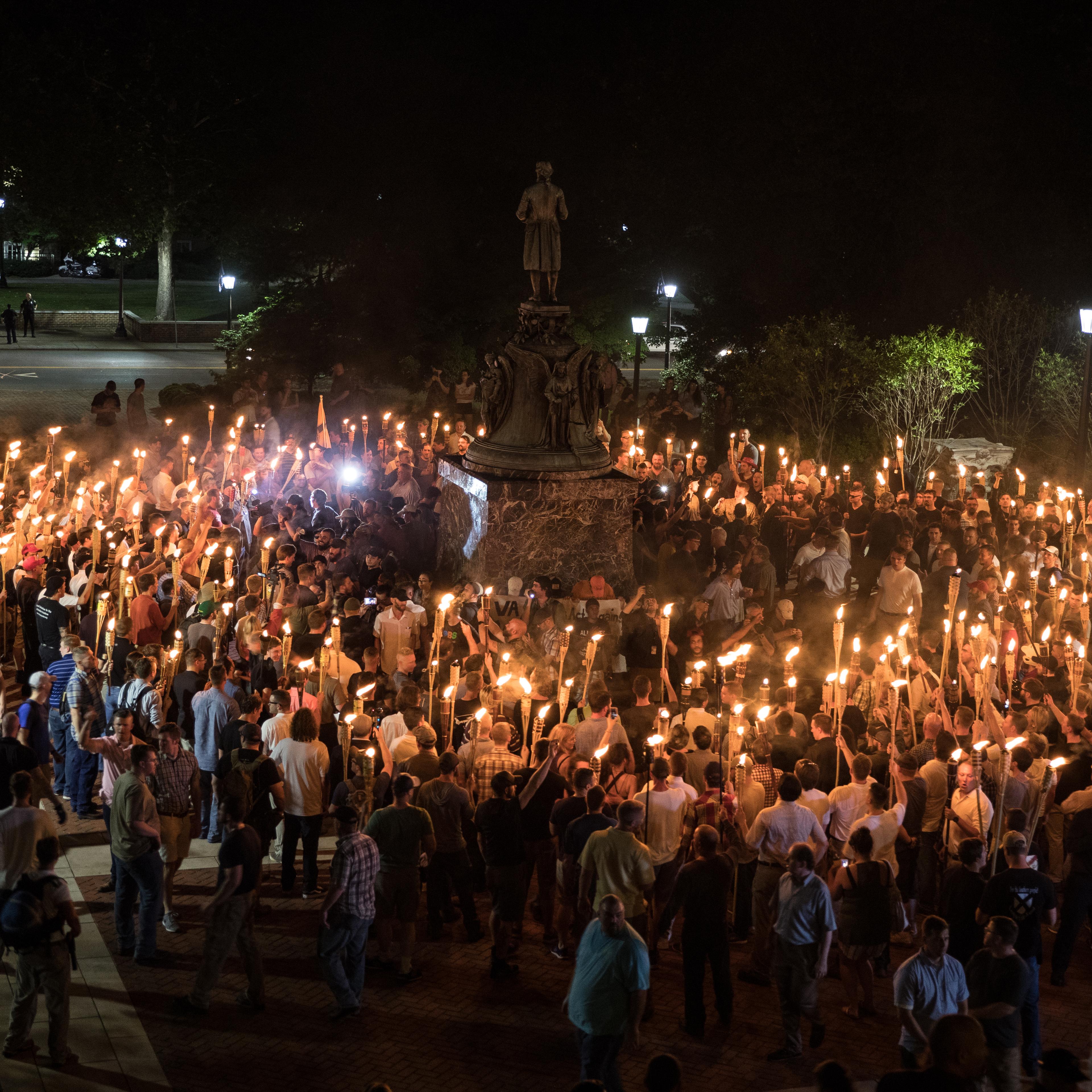 Torch march of white nationalists