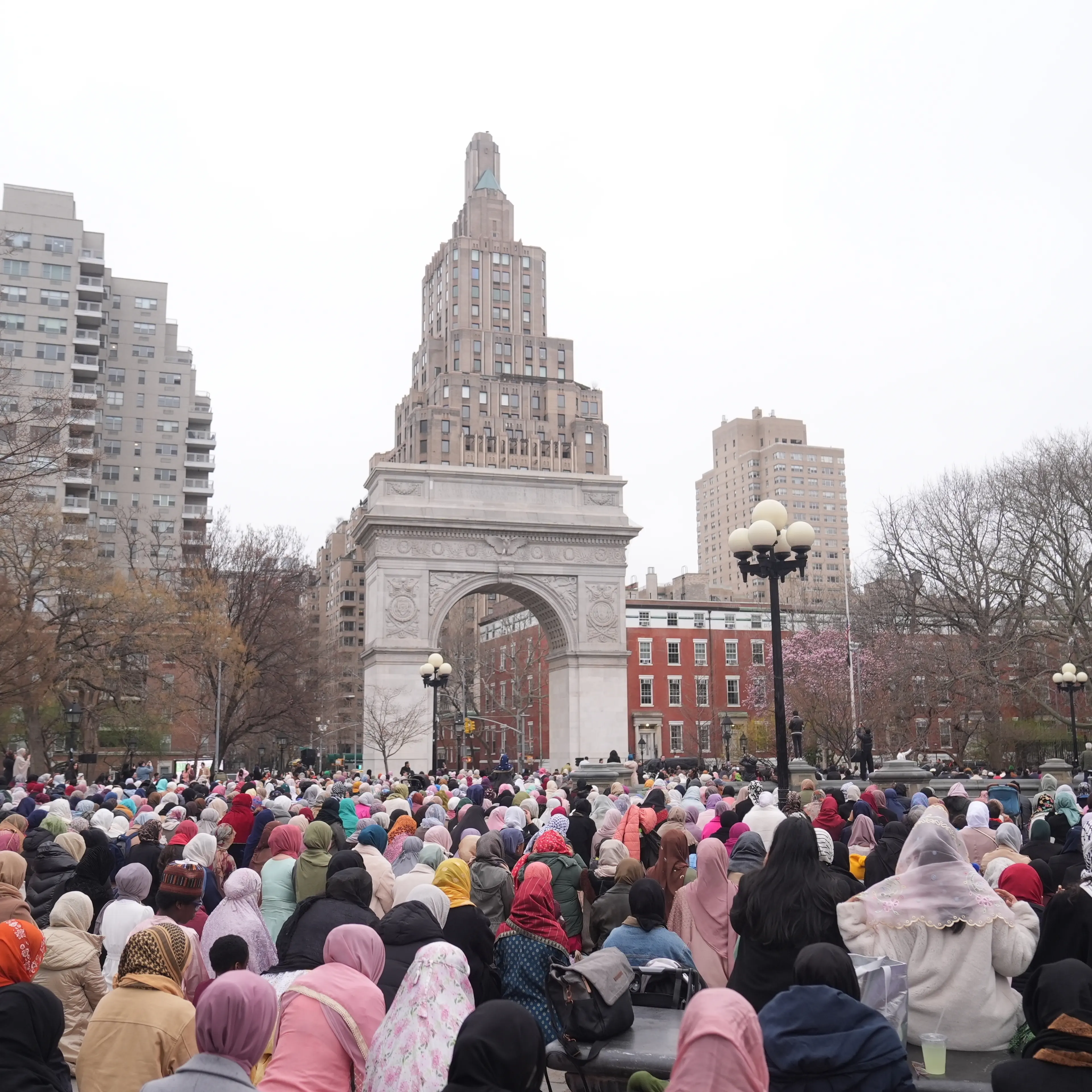 Muslims start celebrating Eid al-Fitr in Washington Square Park, New York