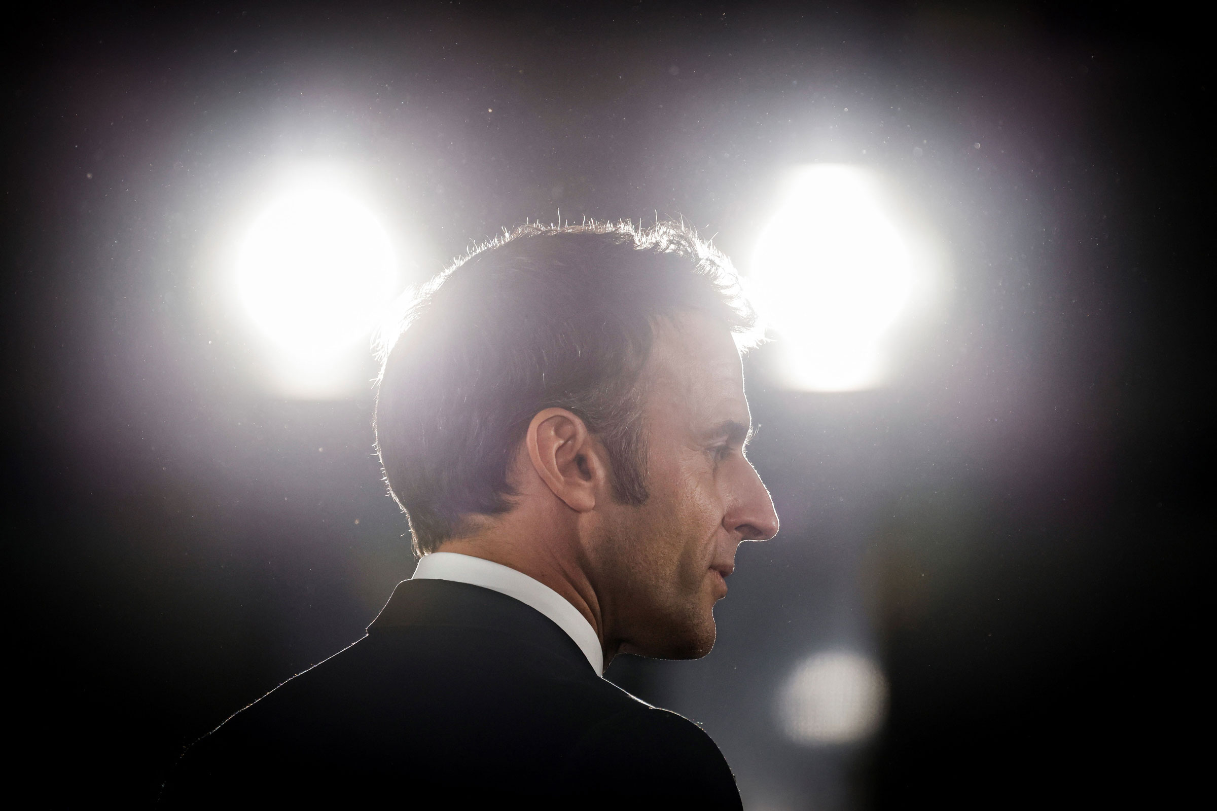 French President Emmanuel Macron delivers a speech in Paris on March 14, 2023.