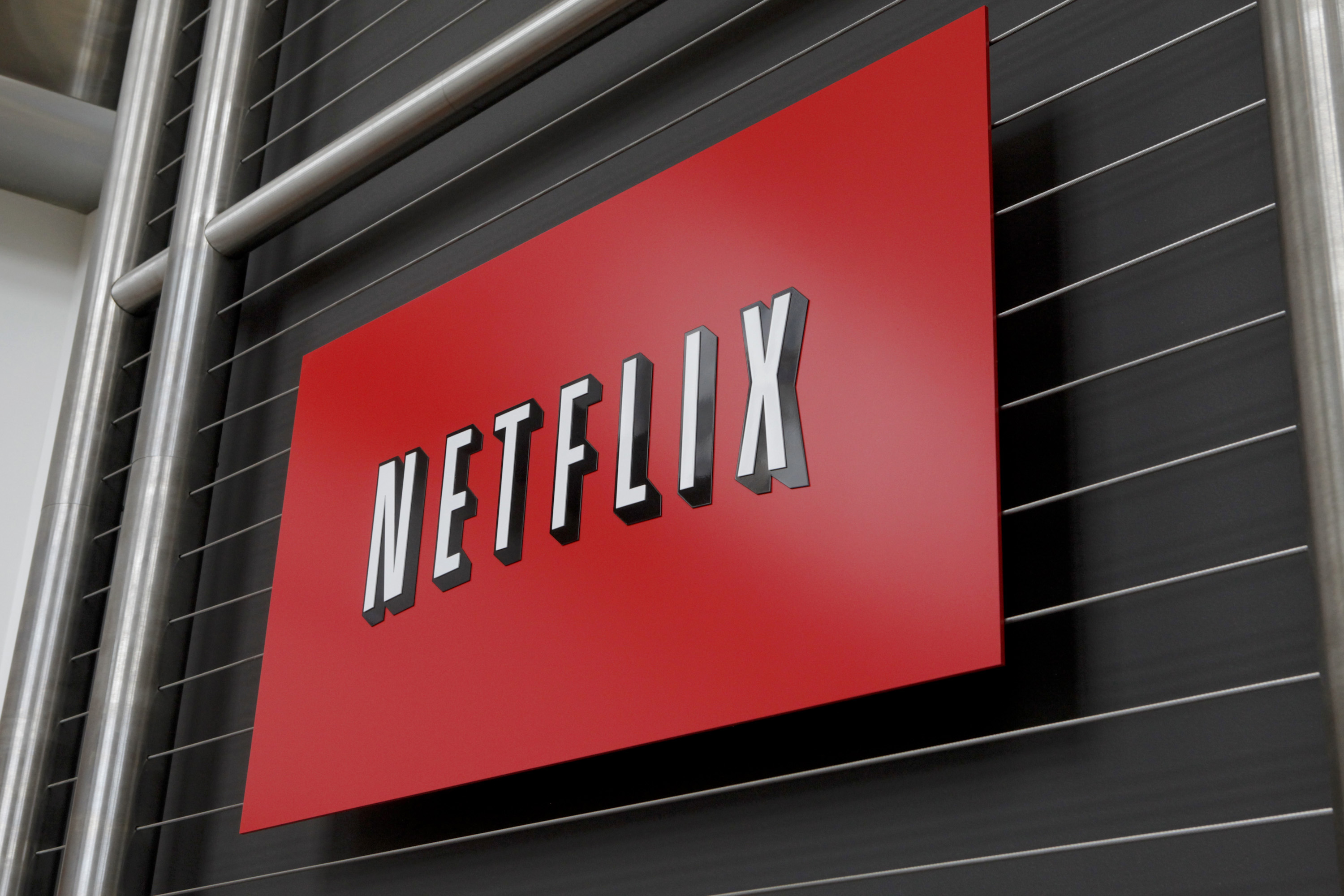 The Netflix company logo is seen at Netf