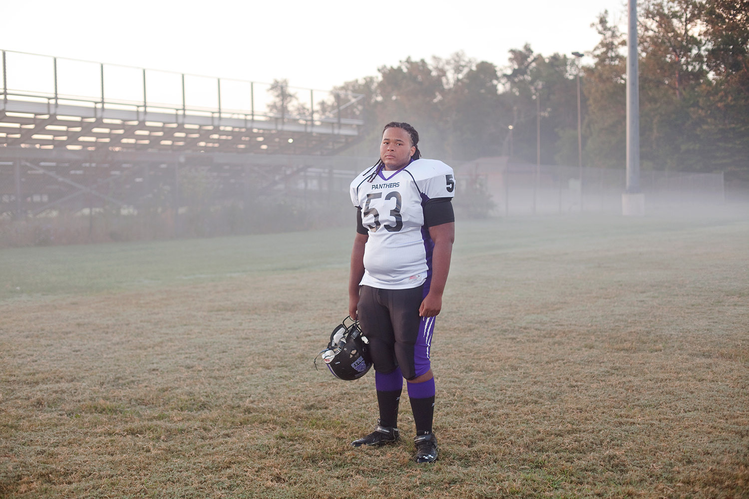 Dre Gambrell, 17,  at his high school in Sterling, VA on Sept. 5, 2013.