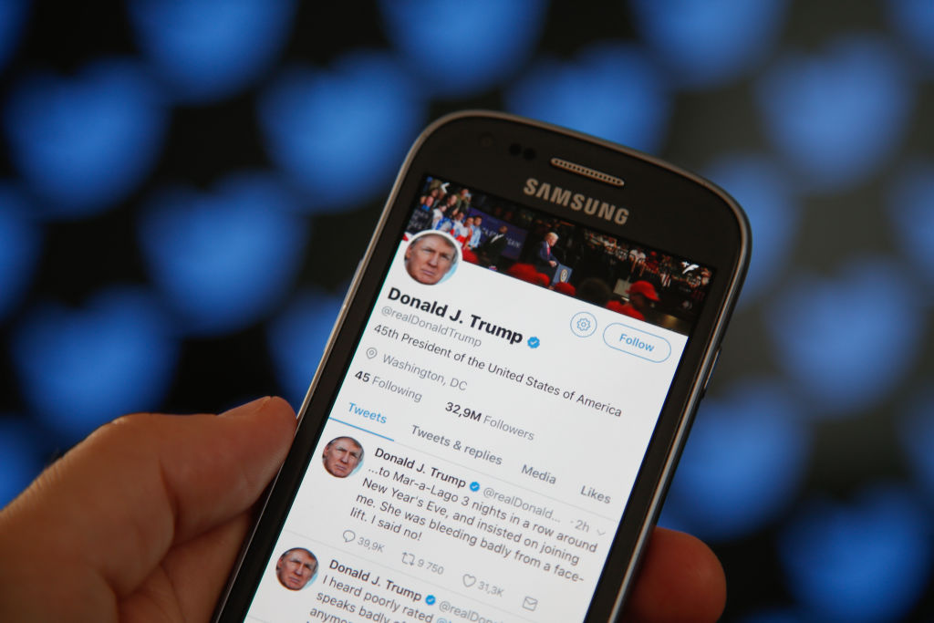 The Twitter timeline of US president Donald Trump is seen on 29 June, 2017, in Bydgoszcz,Poland  after he insulted TV show host Mika Brzezinski on the platform claiming he was bullied by Mrs. Brzezinski and her co-hosts on their show Morning Joe on MSNBC. Twitter revealed that it will now create a special label for tweets from public officials which violate site rules.