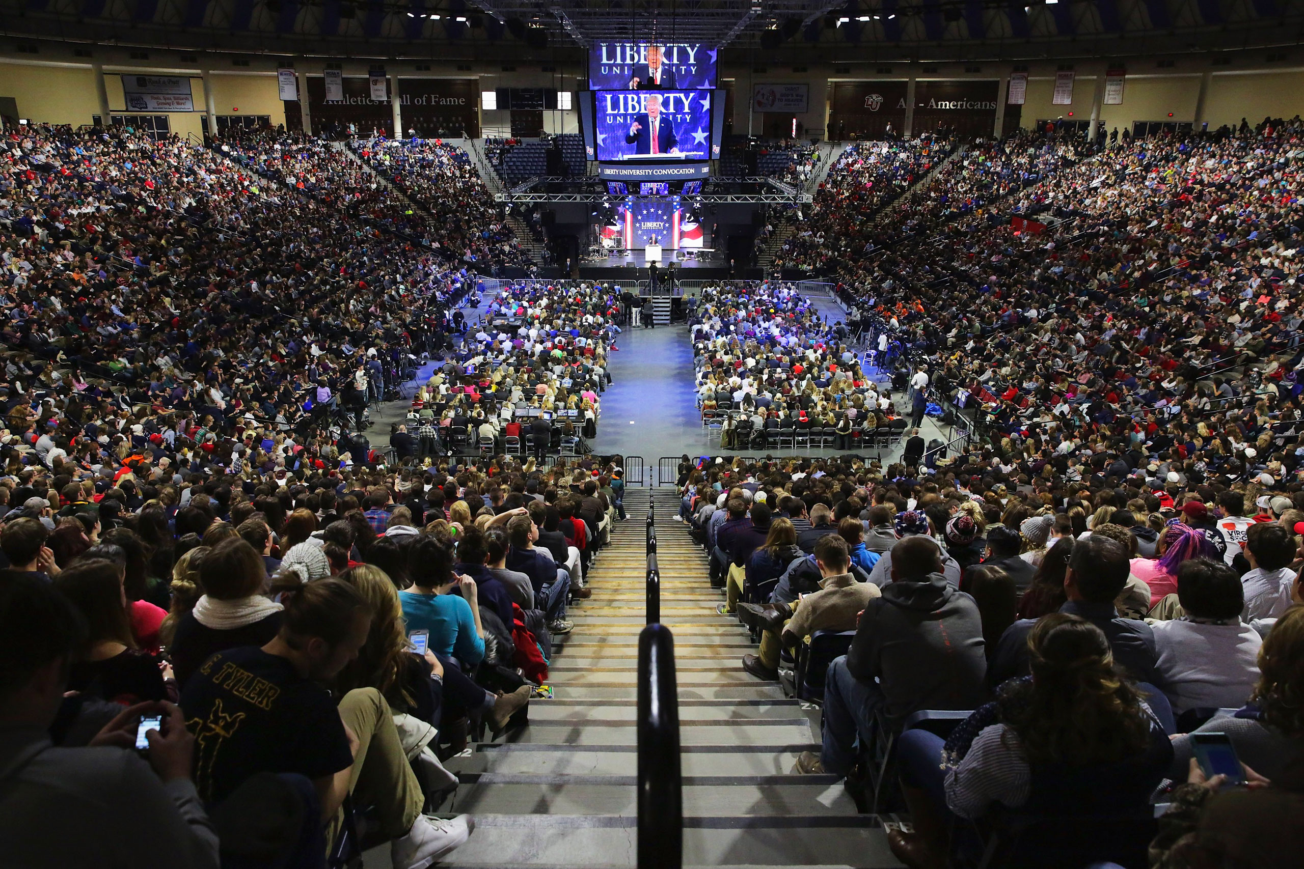 Trump spoke in January at Jerry Falwell Jr.’s Liberty University in Lynchburg, Va.