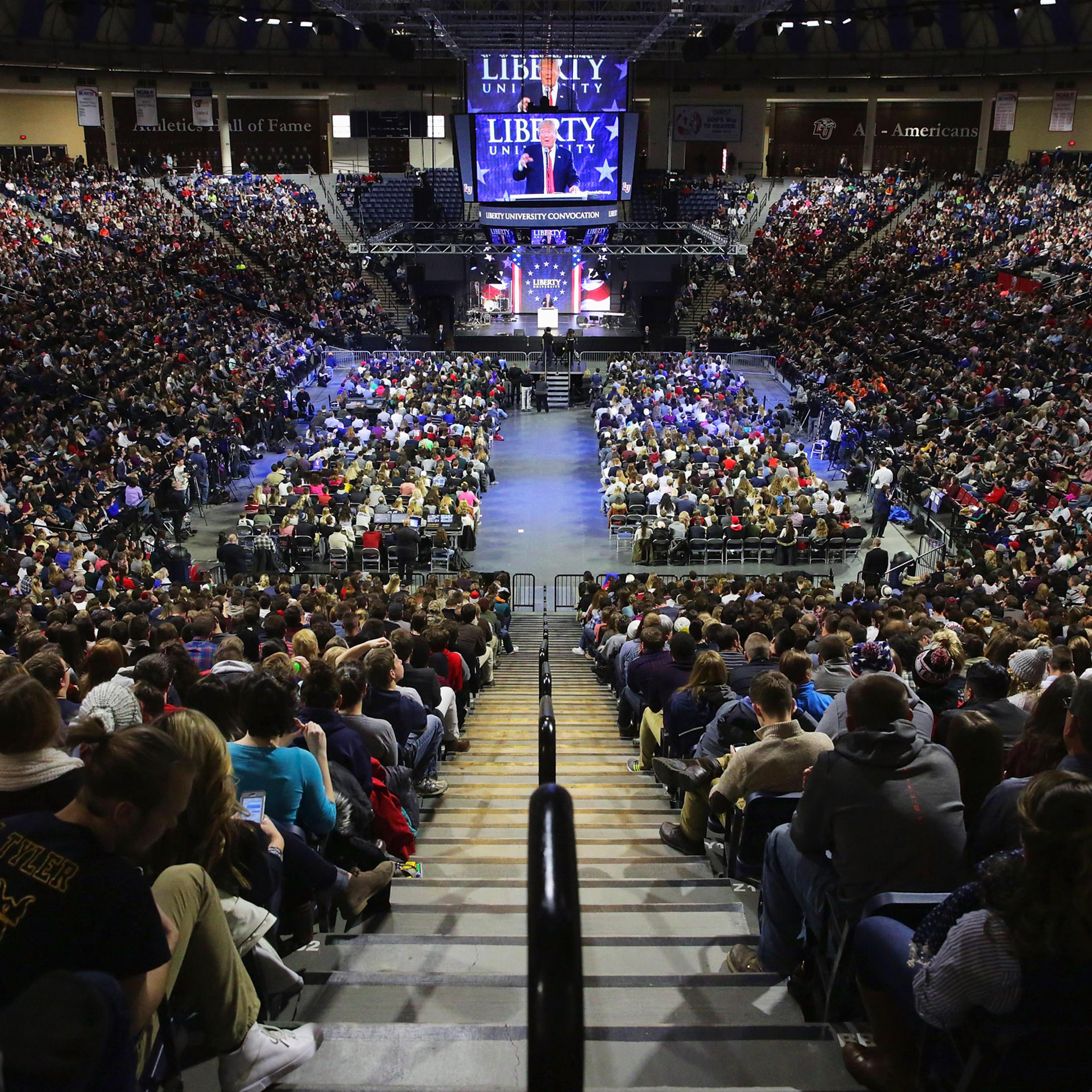 Trump spoke in January at Jerry Falwell Jr.’s Liberty University in Lynchburg, Va.