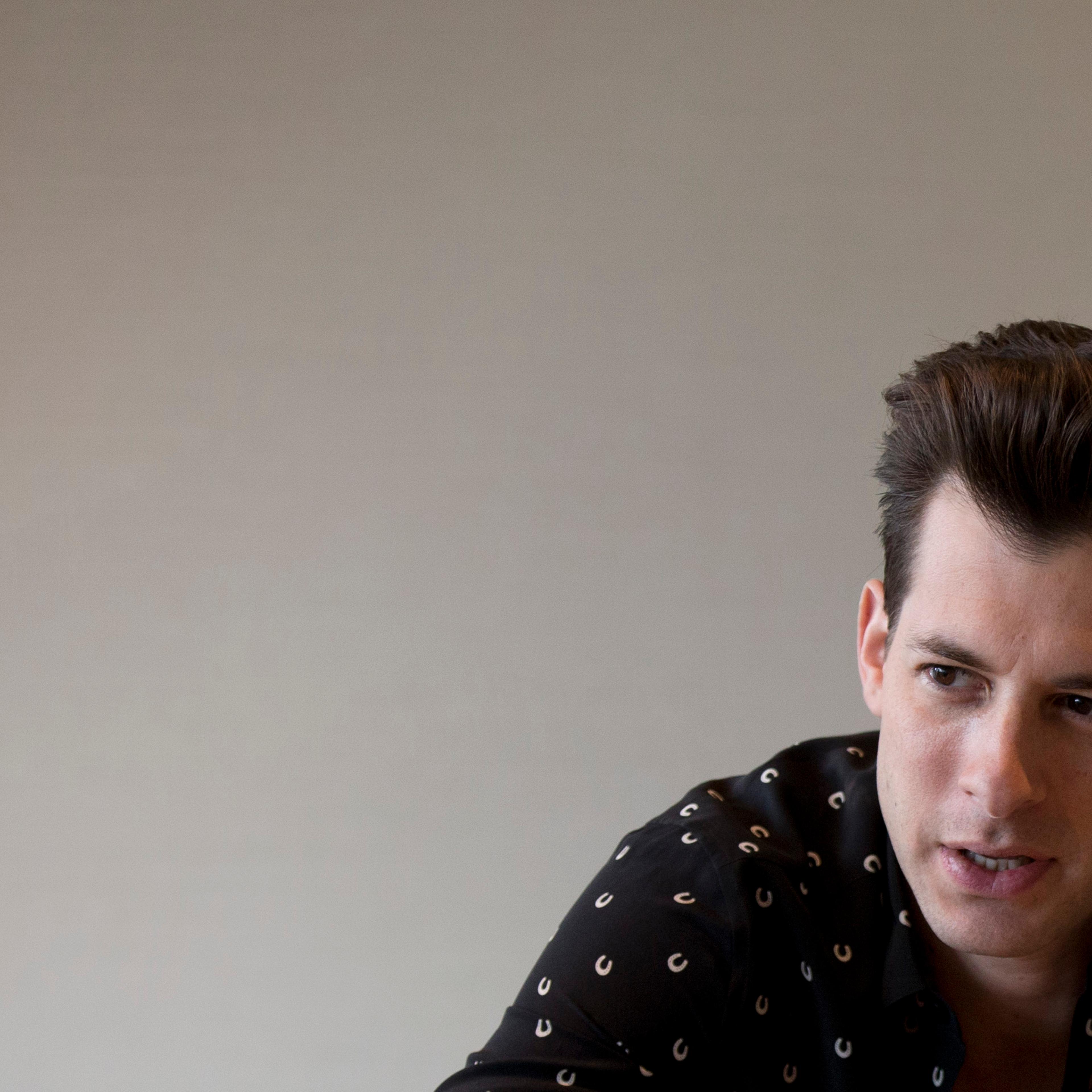 British music producer and DJ Mark Ronson speaks to journalists at a media event in Mexico City
