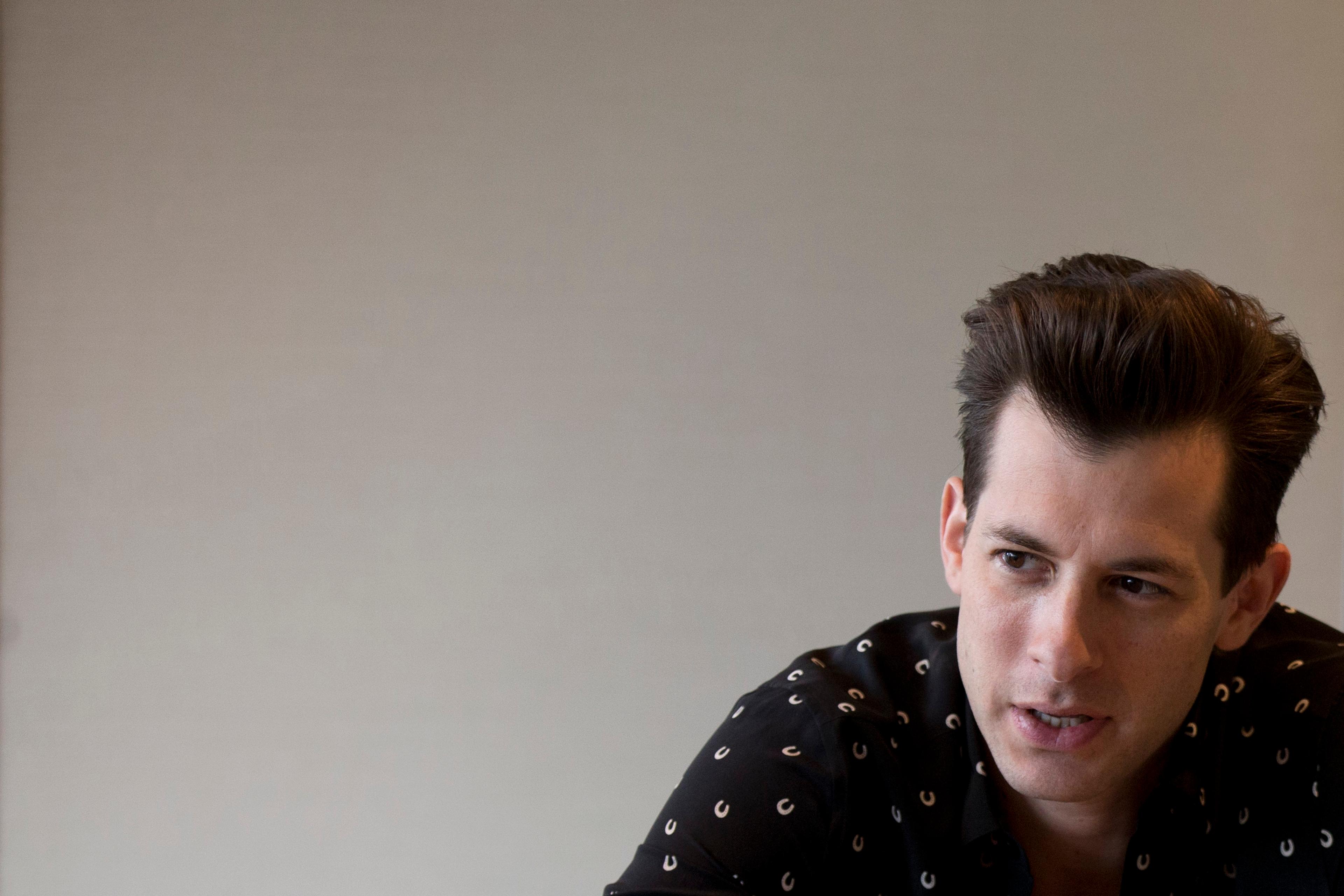 British music producer and DJ Mark Ronson speaks to journalists at a media event in Mexico City