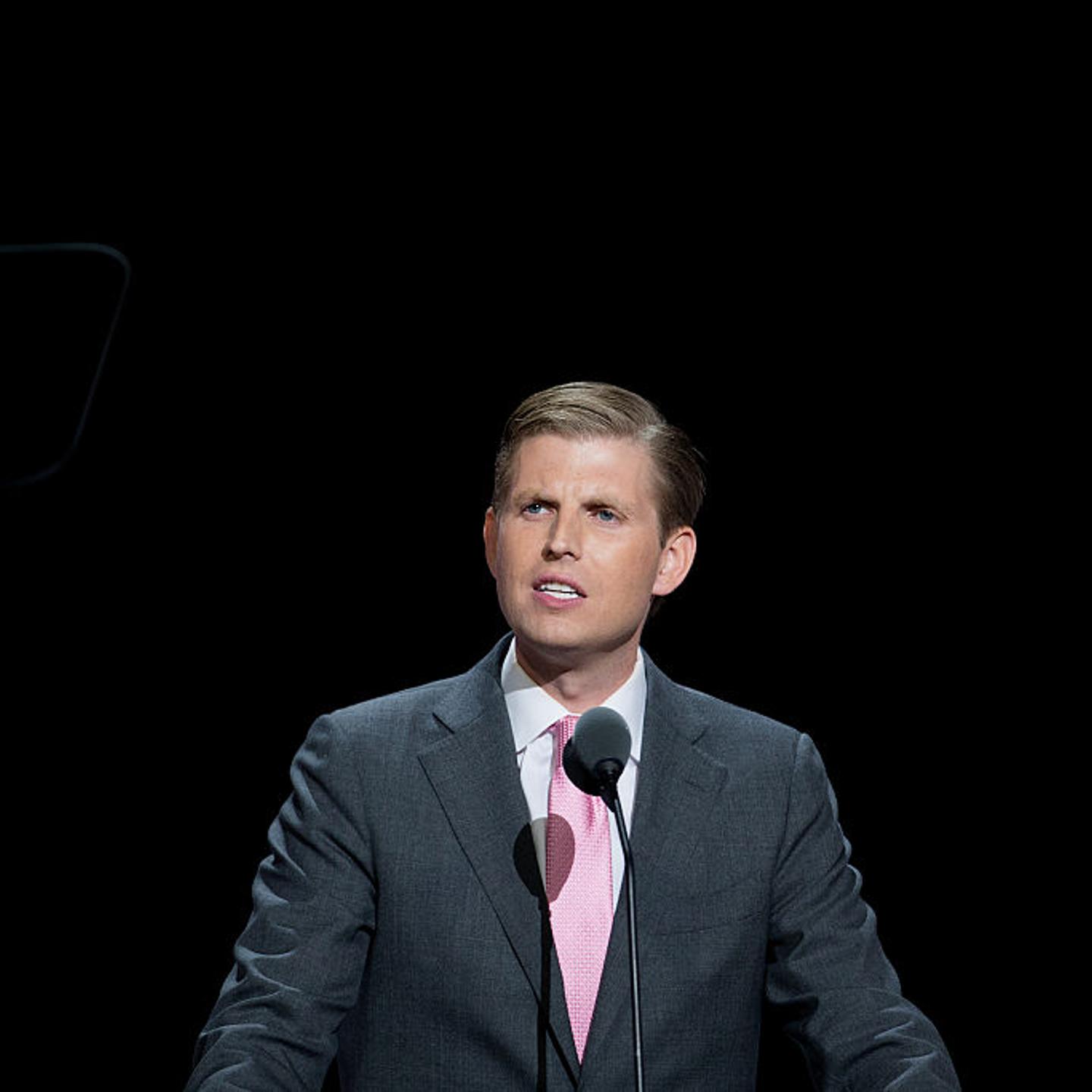 Eric Trump speaks on the third day of the Republican National Convention on July 20, 2016 at the Quicken Loans Arena in Cleveland, Ohio.