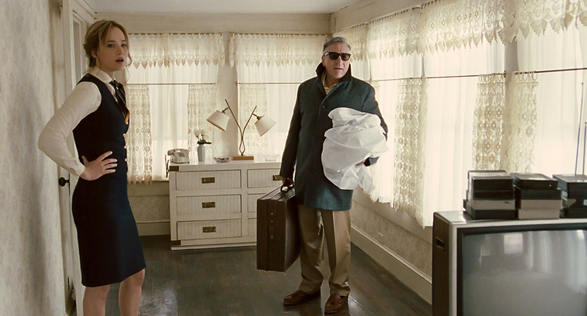 Jennifer Lawrence and Robert De Niro in Joy.