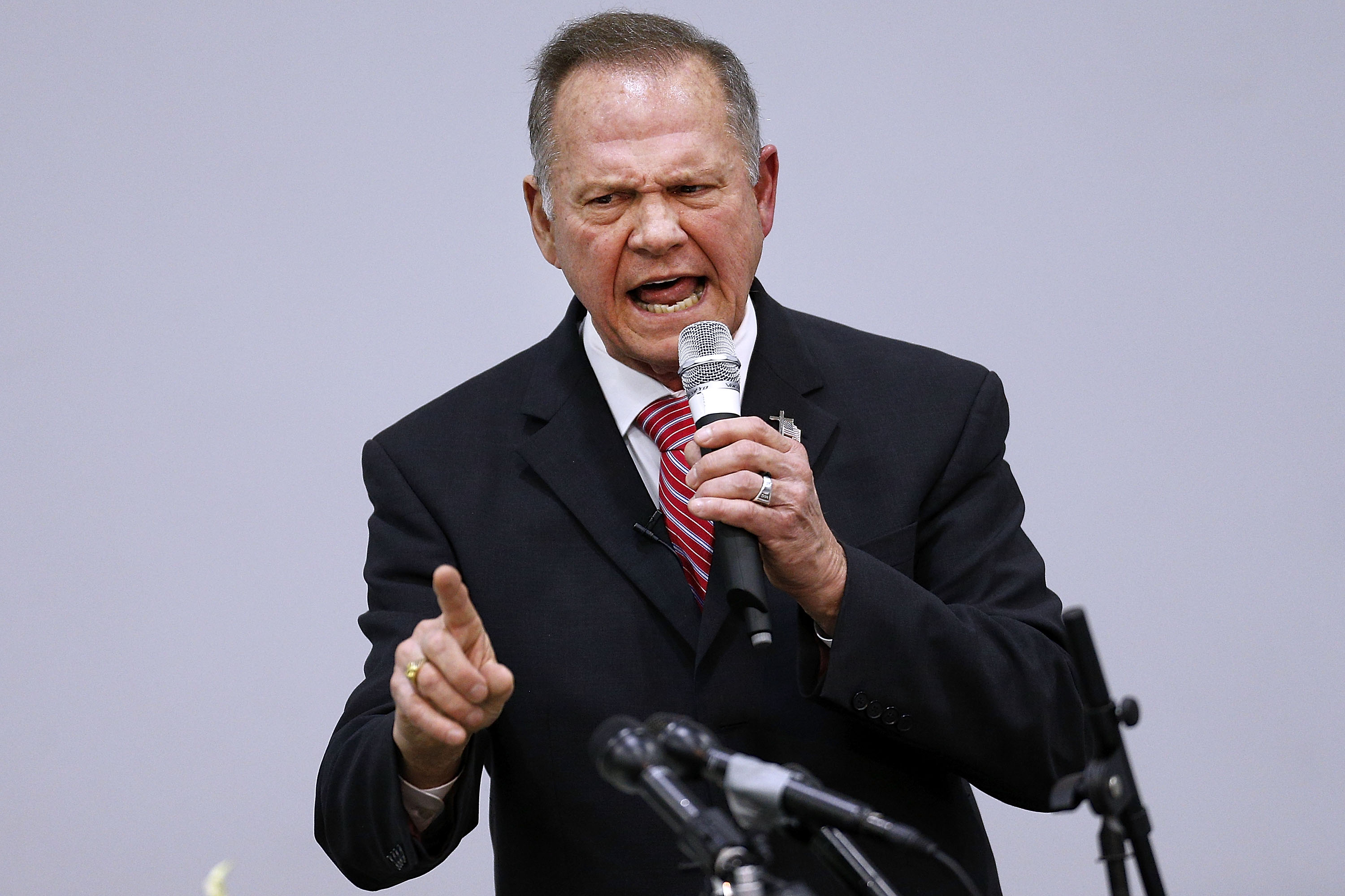 Embattled GOP Senate Candidate Judge Roy Moore Attends Church Revival Service At Baptist Church In Jackson, Alabama