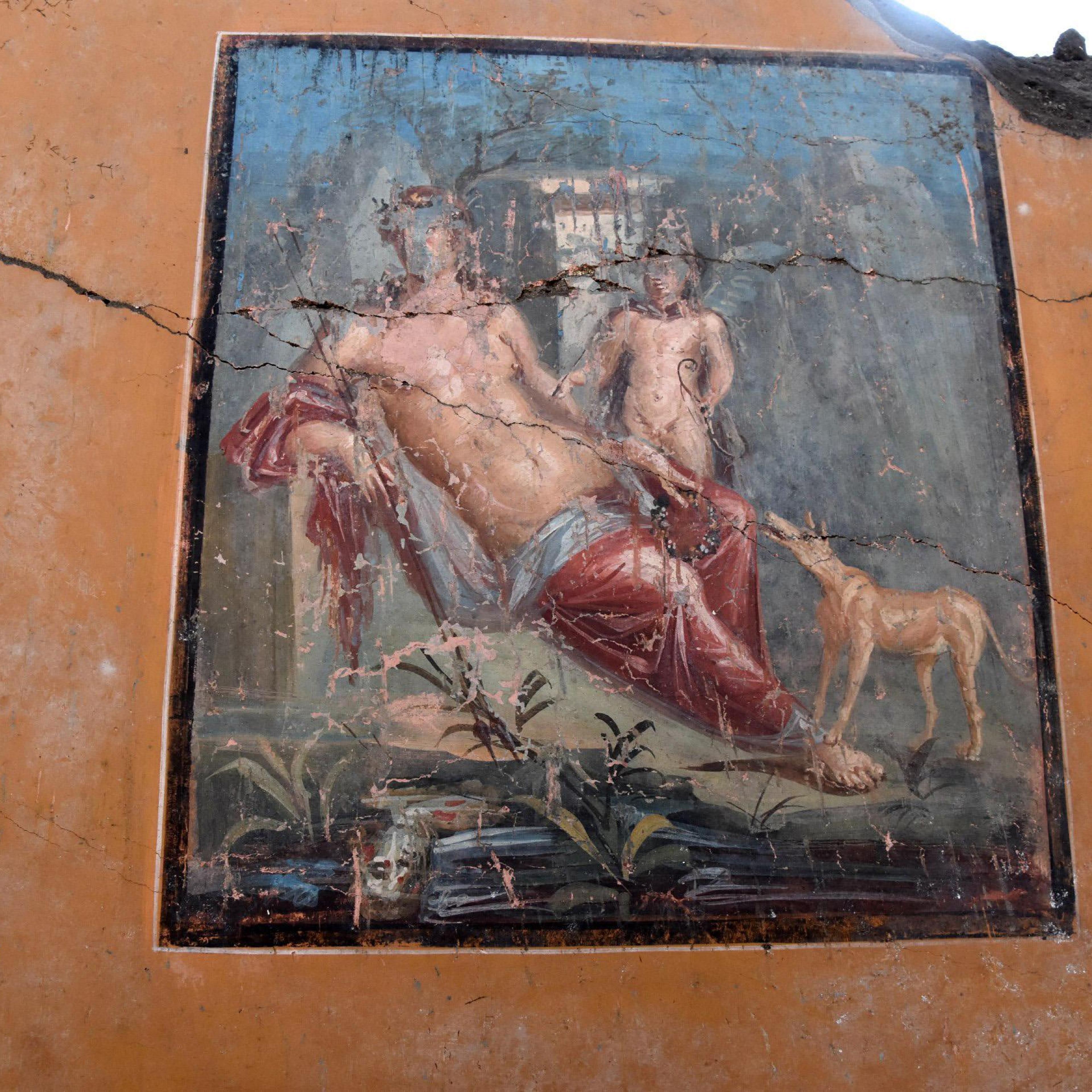 Narcissus fresco uncovered at Pompeii