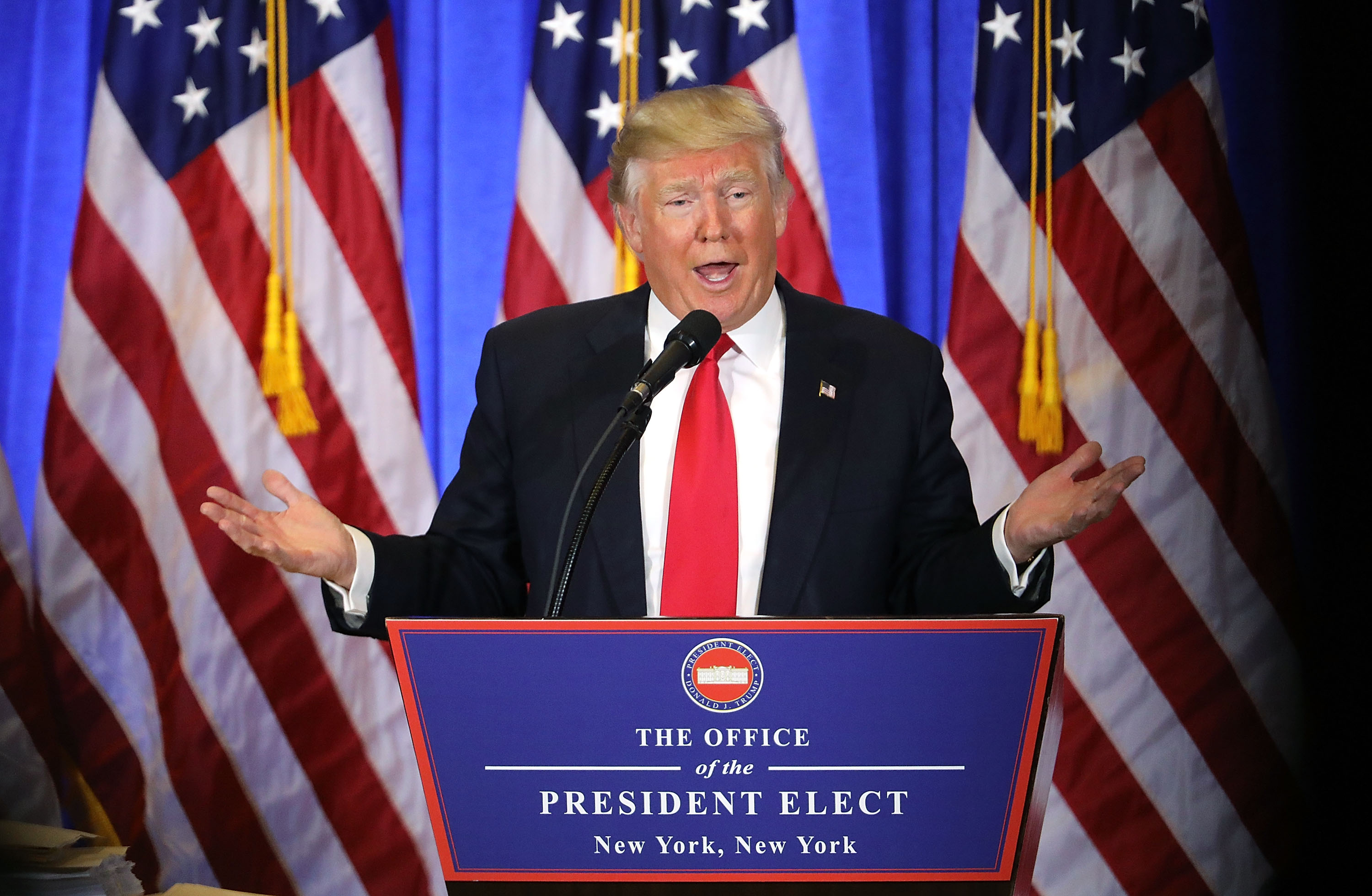 President-Elect Donald Trump Holds Press Conference In New York
