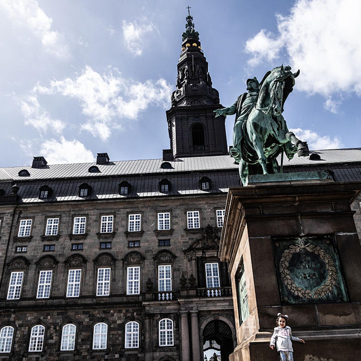 The equestrian statue of Danish Frederick VII of Denmark is