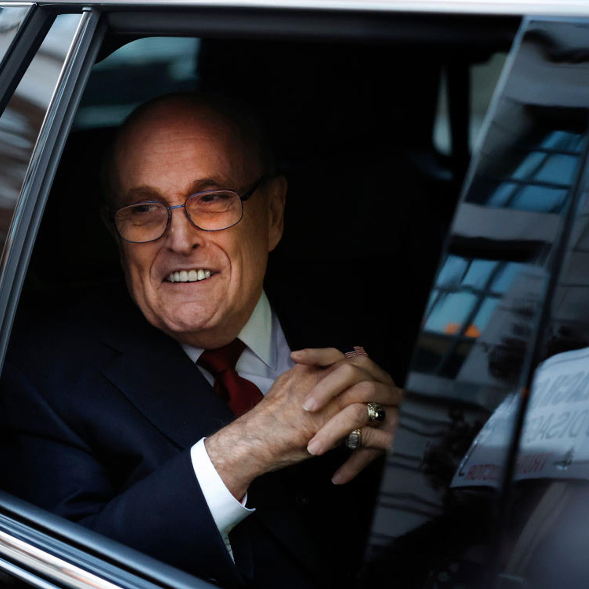 Rudy Giuliani, the former personal lawyer for former U.S. President Donald Trump, departs from the E. Barrett Prettyman U.S. District Courthouse after a verdict was reached in his defamation jury trial in Washington, D.C., on Dec. 15, 2023.