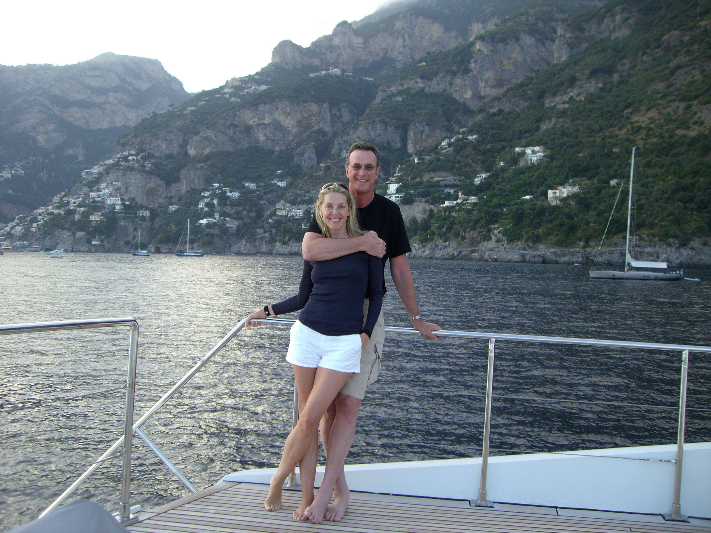 The couple in August 2007 off the Amalfi Coast