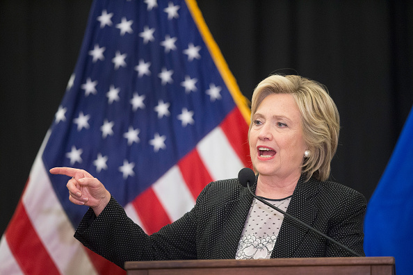 Democratic presidential candidate Hillary Clinton speaks to guests gathered for a campaign event at the University of Wisconsin-Milwaukee on September 10, 2015 in Milwaukee, Wisconsin.