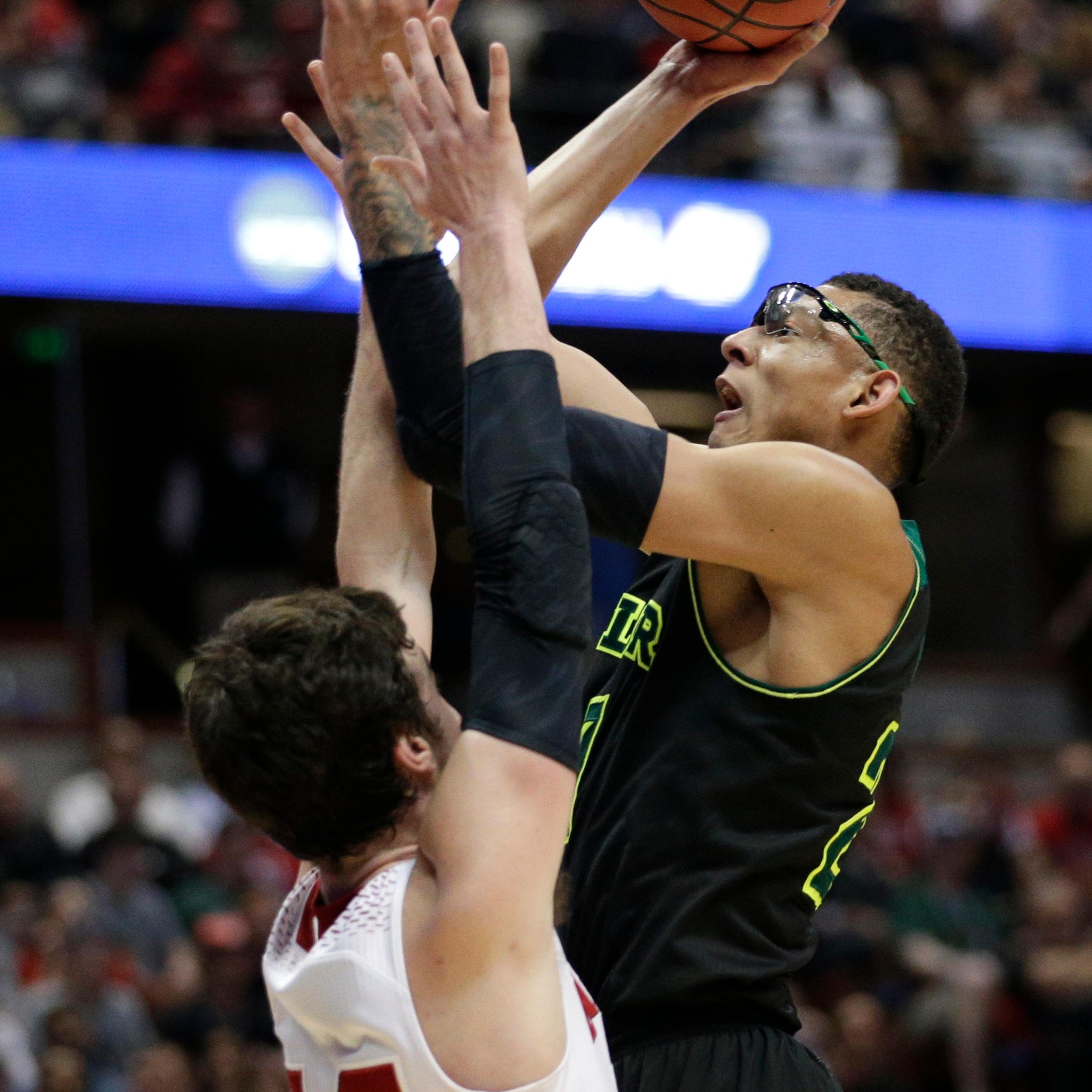 Baylor center Isaiah Austin shoots during the second half of an NCAA men's college basketball tournament regional semifinal, in Anaheim, Calif. on March 27, 2014.