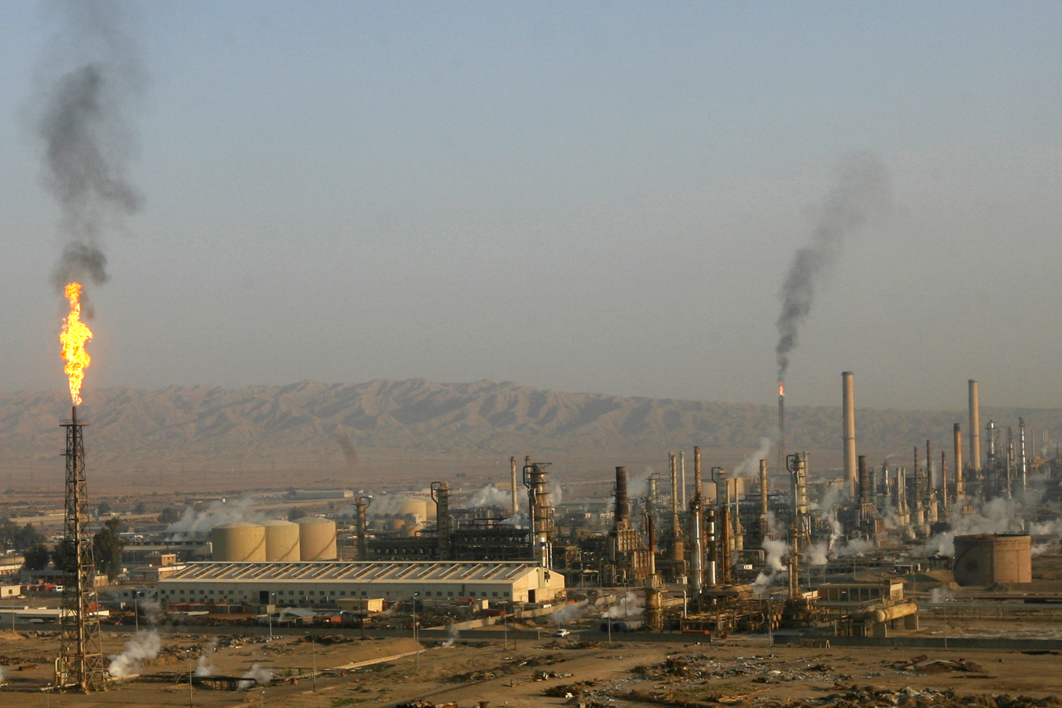 A general view of Baiji oil refinery in Baiji, 112 miles north of Baghdad in 2009.