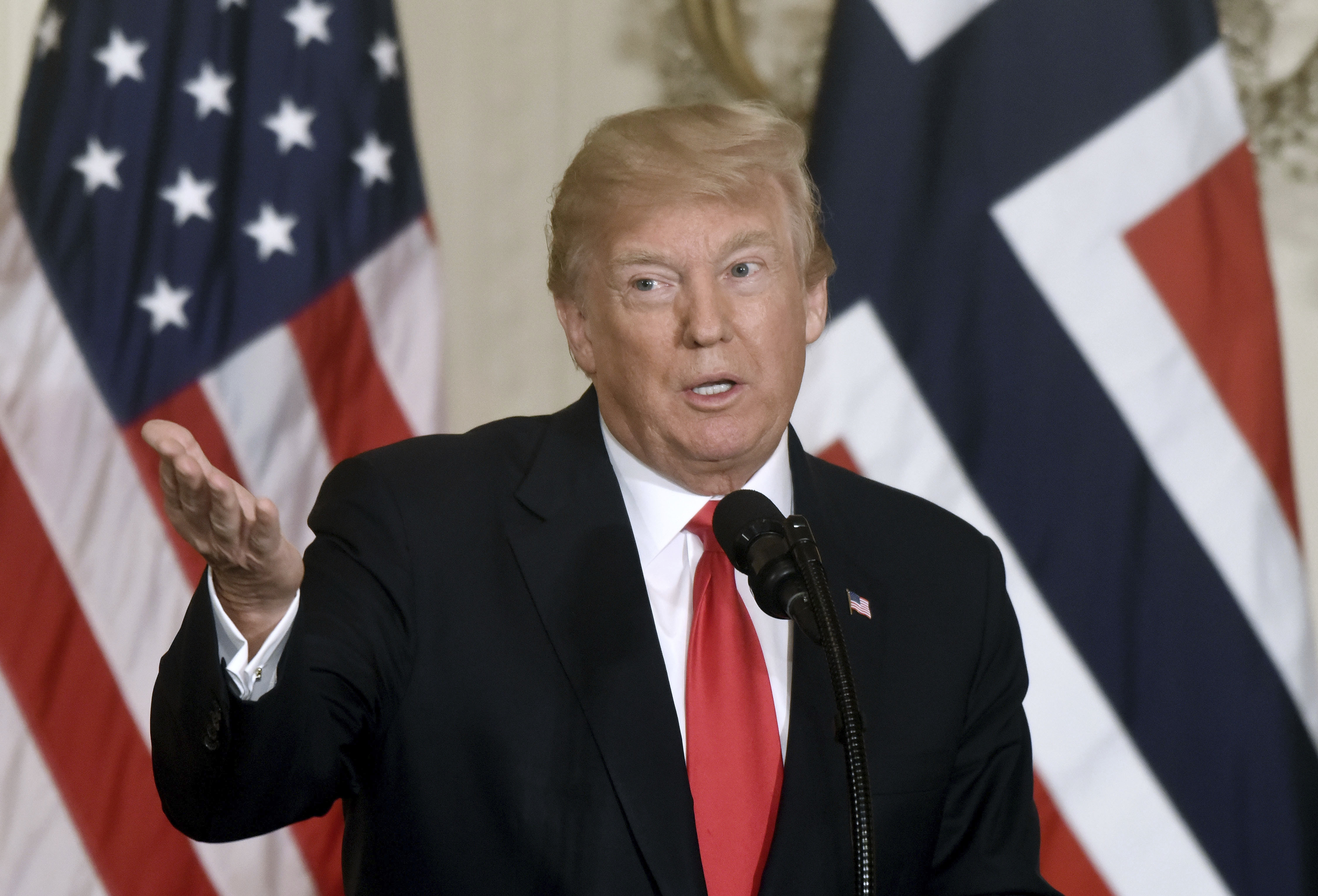 President Trump Holds News Conference With Prime Minister Solberg Of Norway - DC