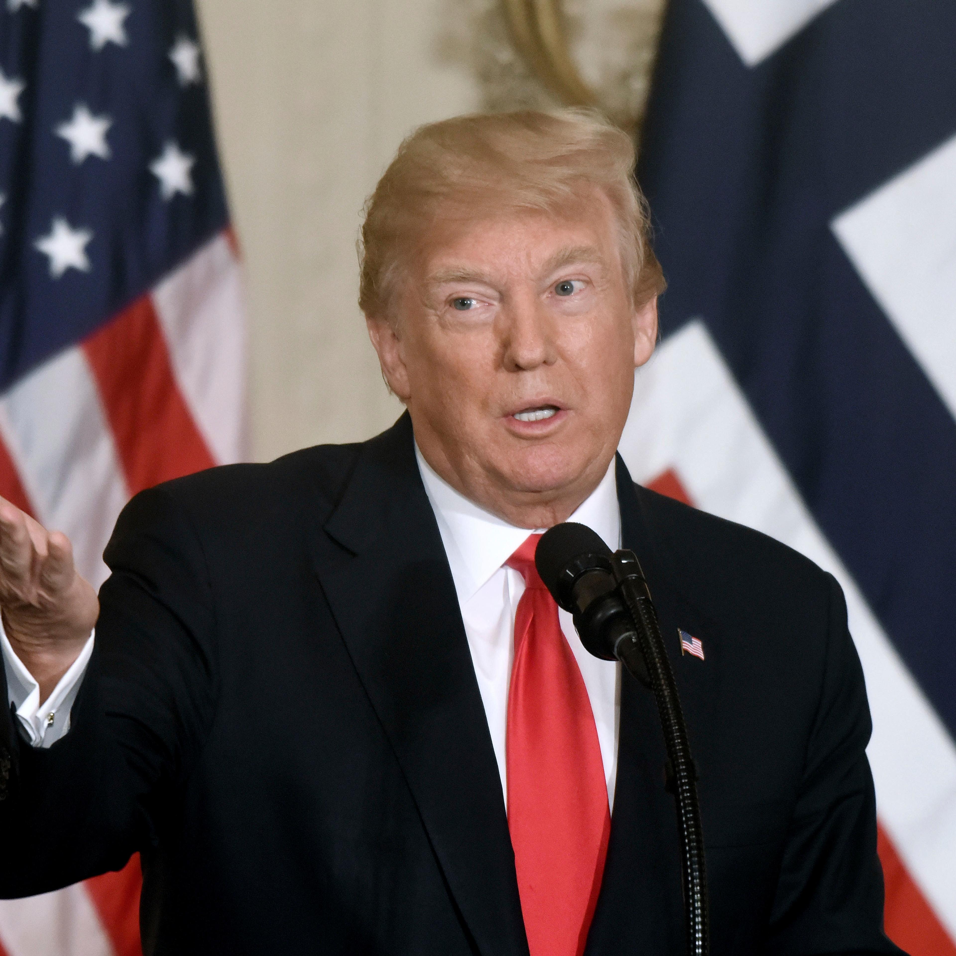 President Trump Holds News Conference With Prime Minister Solberg Of Norway - DC