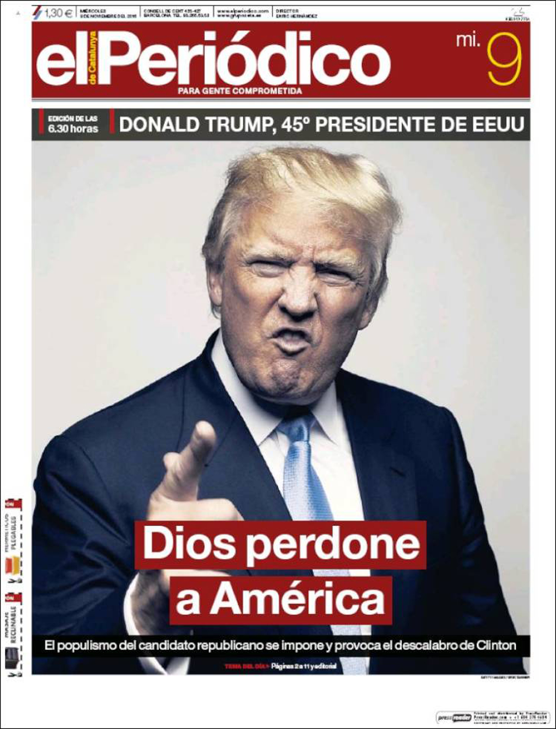 "God forgive America", El Periodico, Spain 