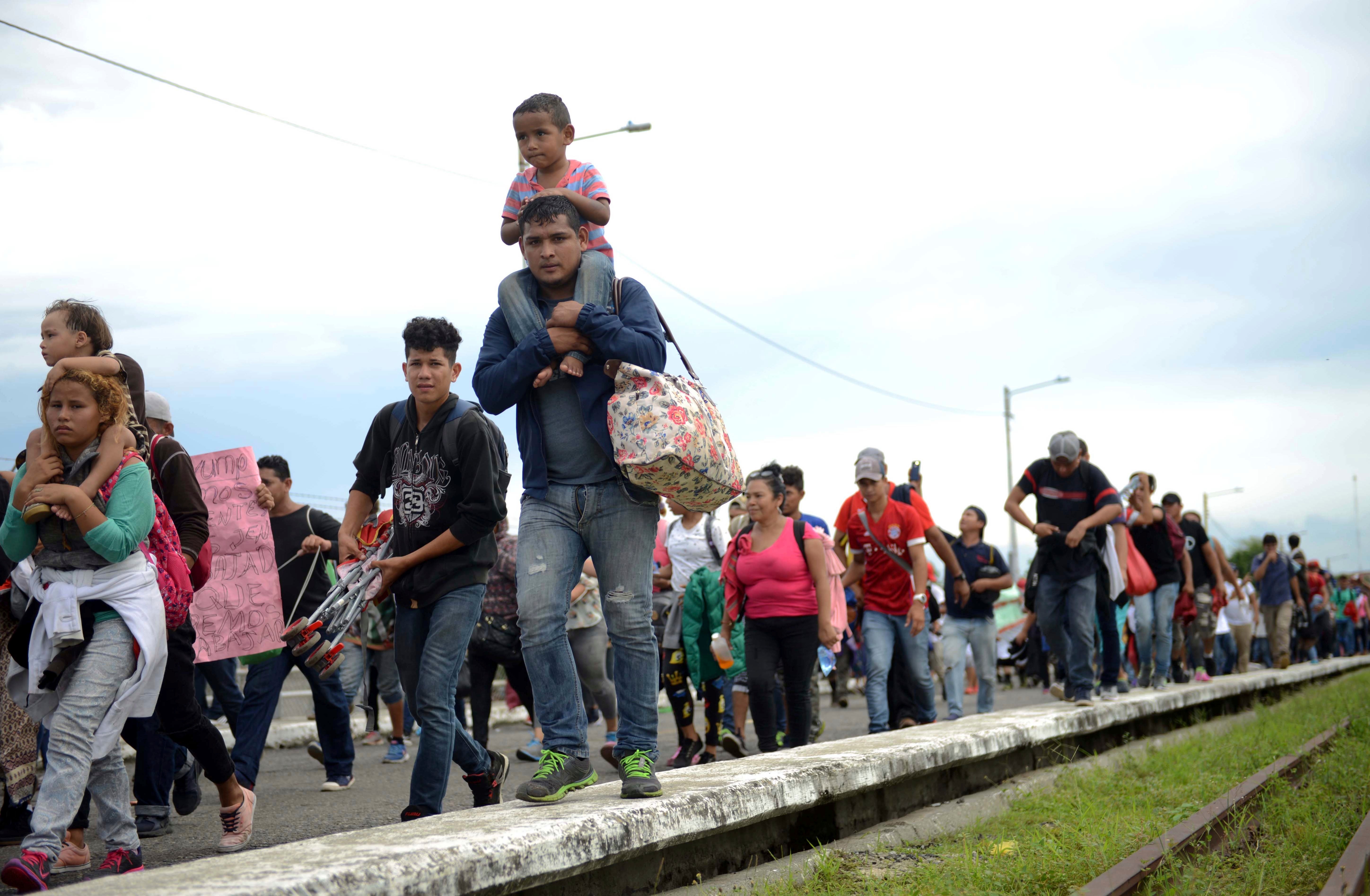 Central America Migrant Caravan, Tecun Uman, Guatemala - 19 Oct 2018