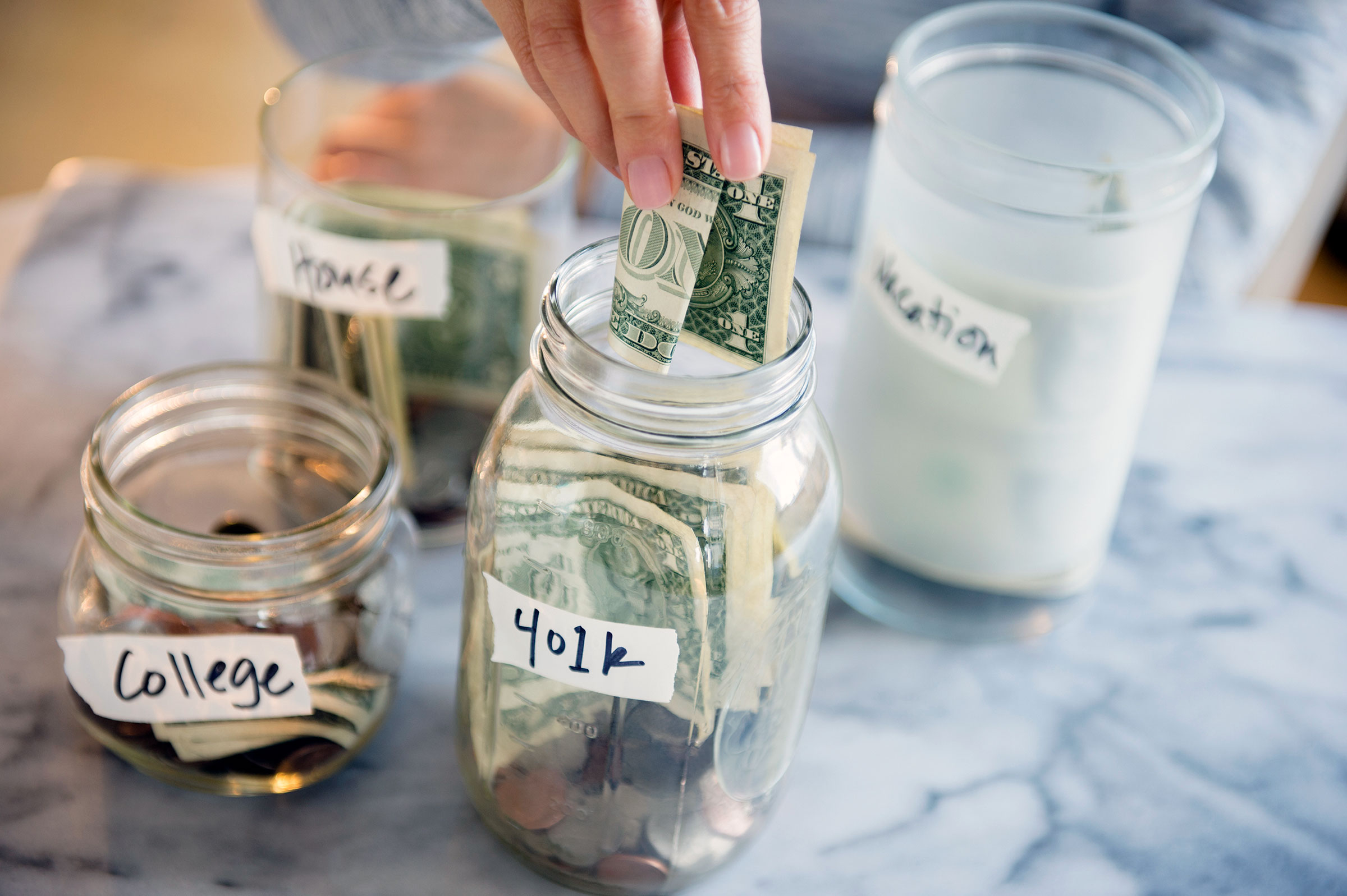 Budgeting and saving for a rainy day.