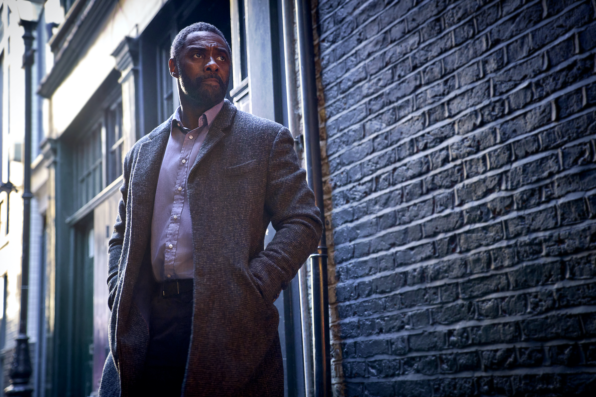 Luther: The Fallen Sun. Idris Elba as John Luther in Luther: The Fallen Sun. Cr. John Wilson/Netflix © 2023