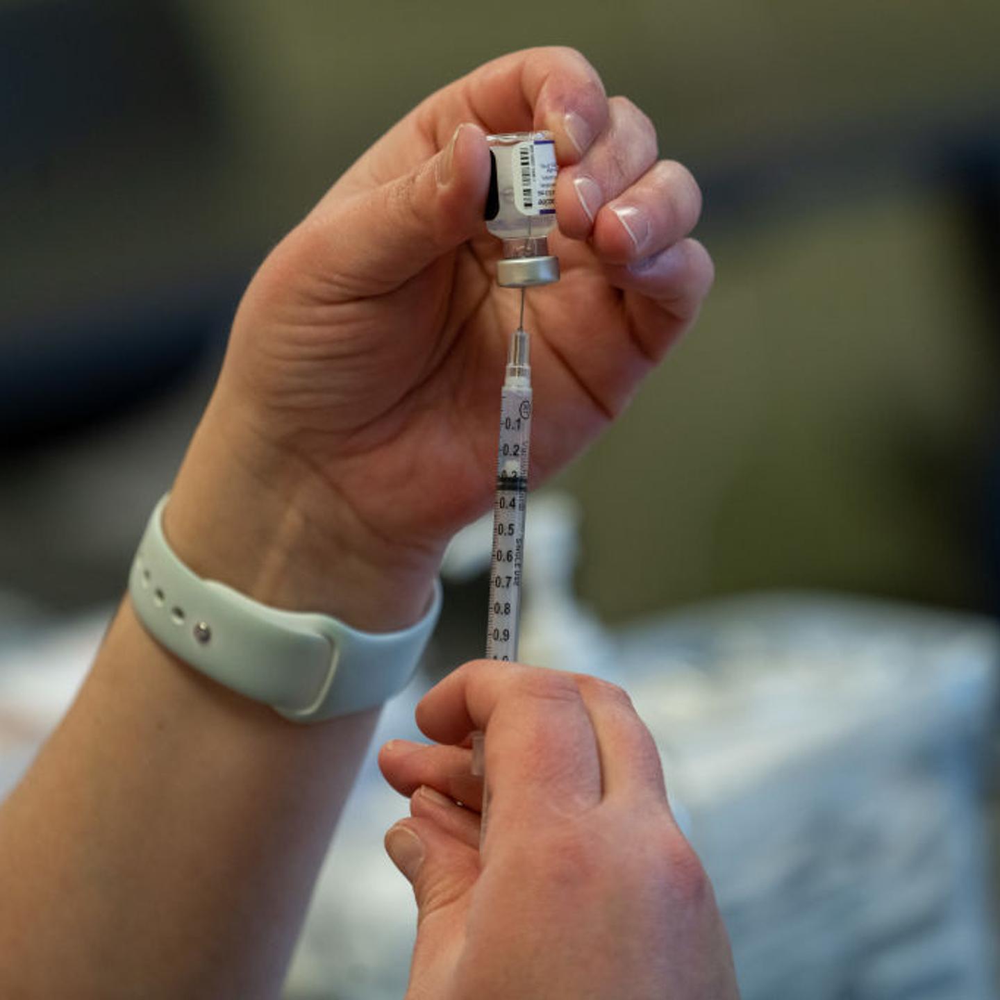 A Covid-19 Vaccination Clinic As Massachusetts Omicron Surge Slows Down