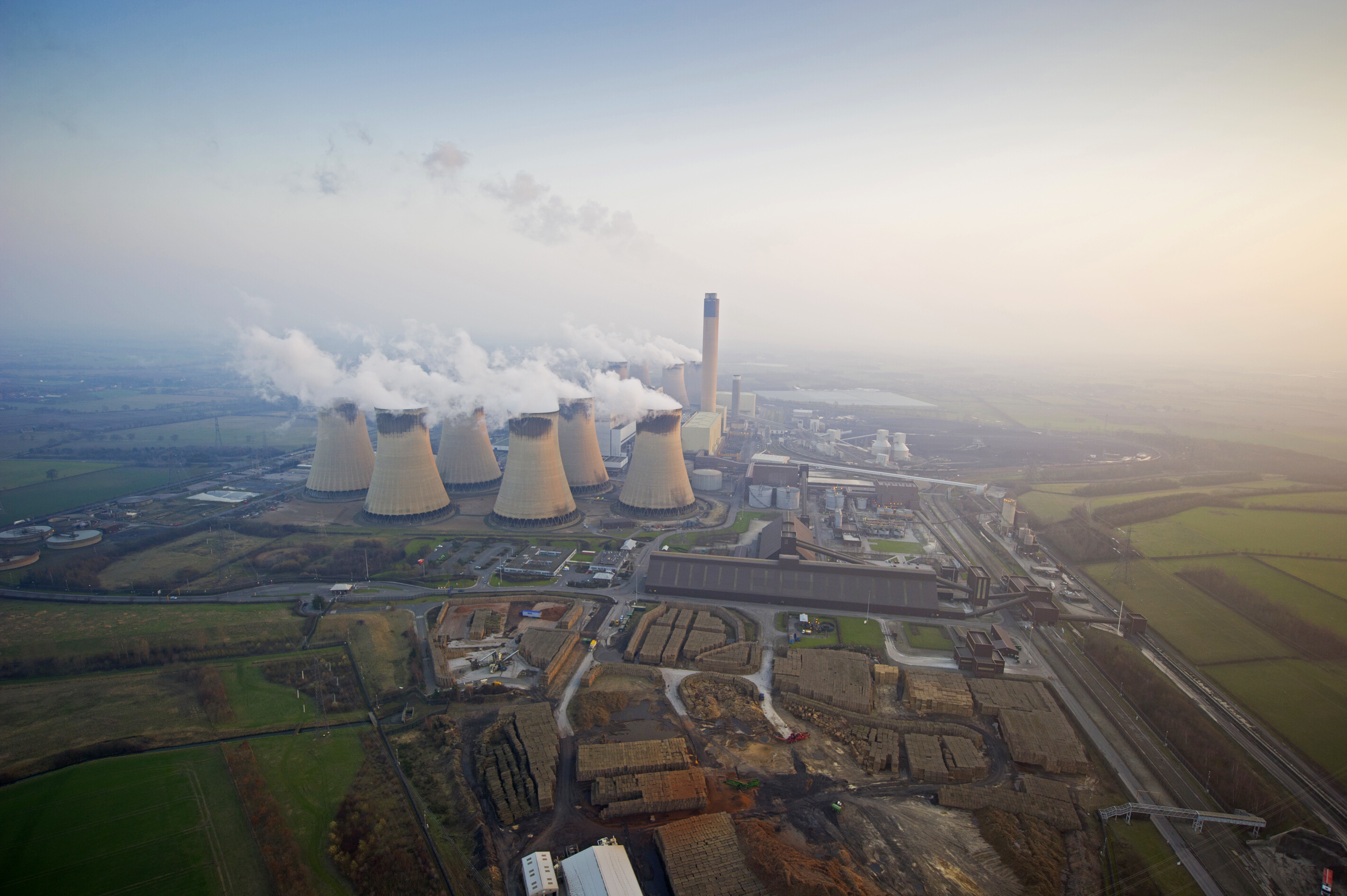 Aerial view of a power station