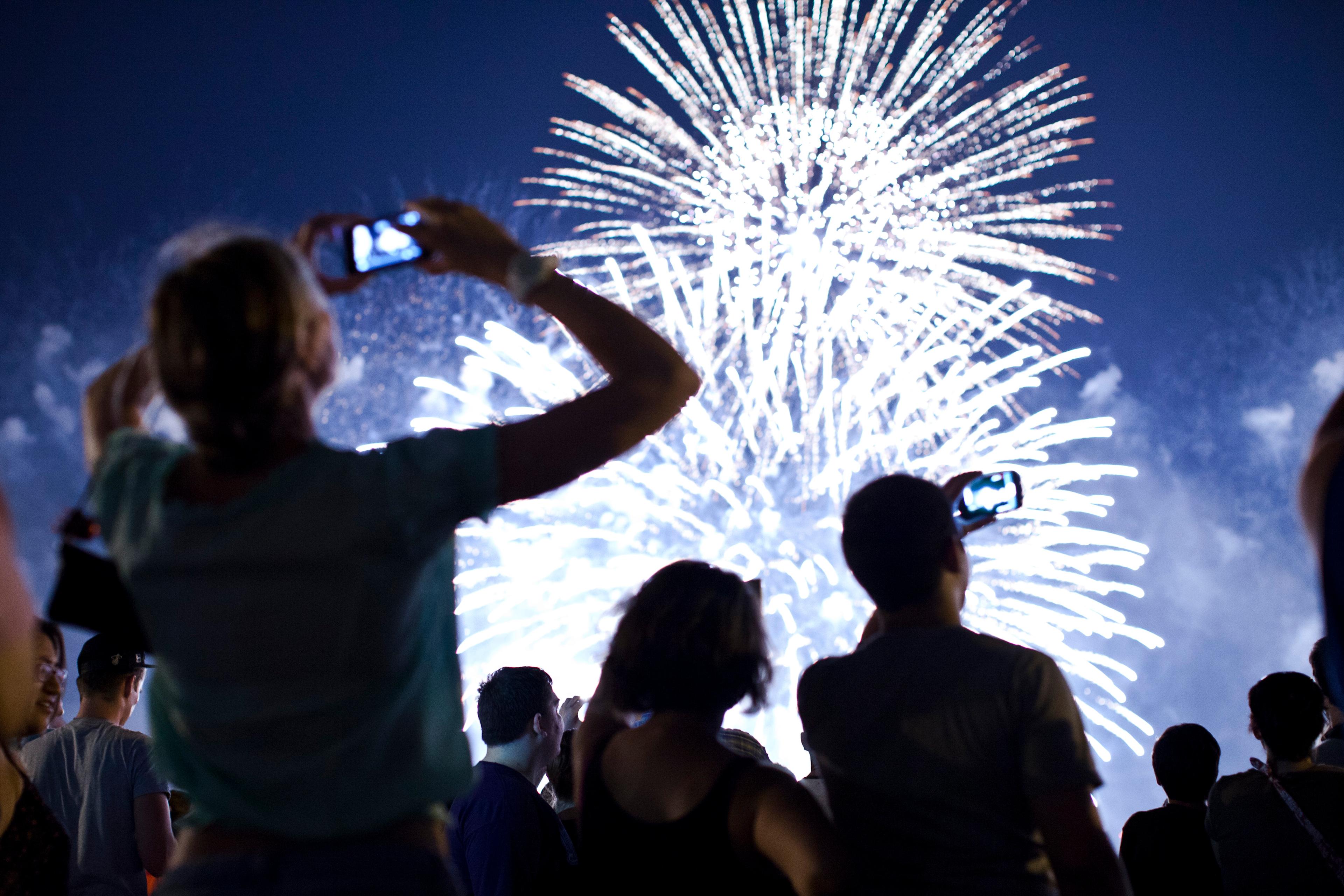 Fireworks Light Up Skies Over New York City On The Fourth Of July