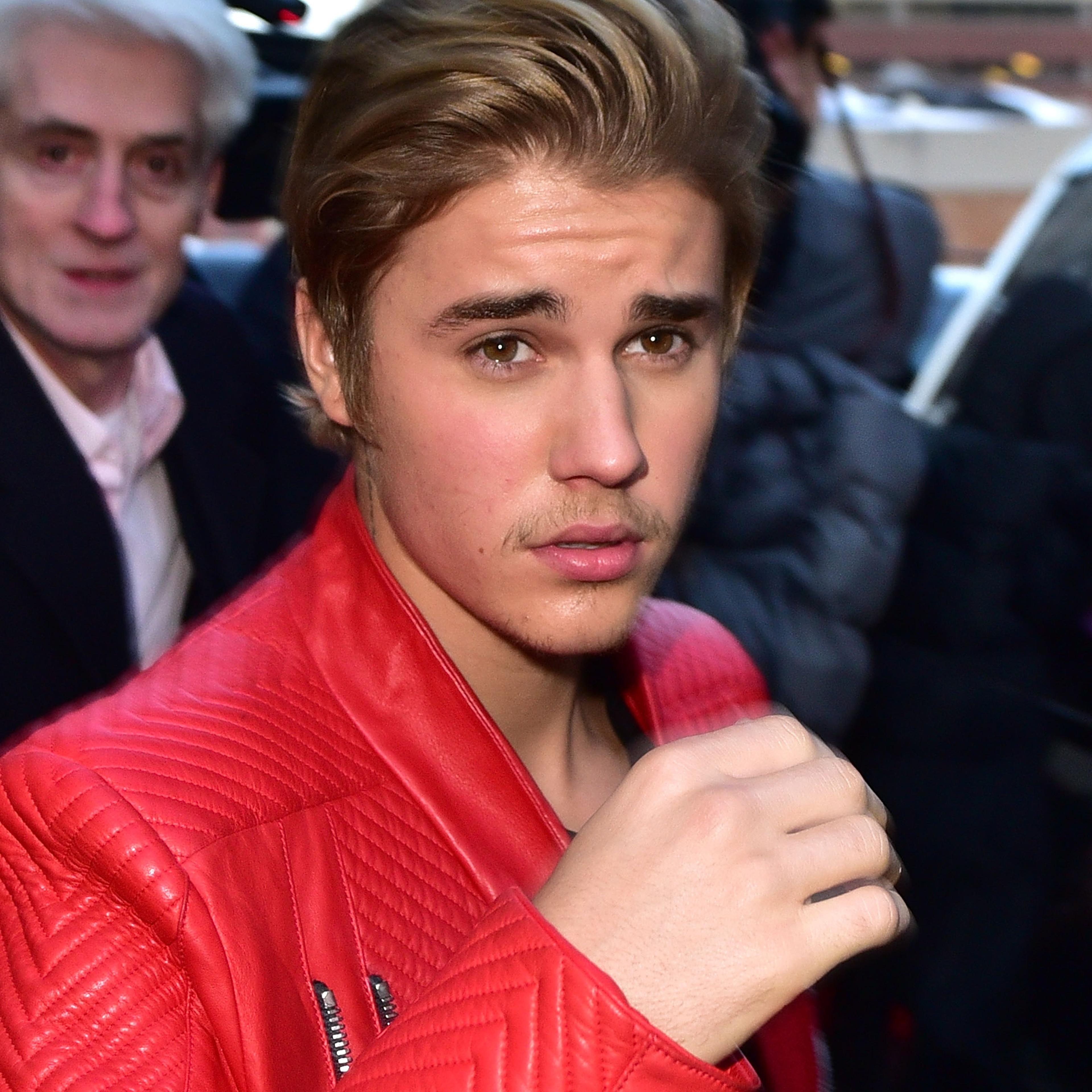 Justin Bieber leaves adidas Originals x Kanye West YEEZY SEASON 1 fashion show during New York Fashion Week Fall 2015 at Skylight Clarkson Sq on Feb. 12, 2015 in New York City.