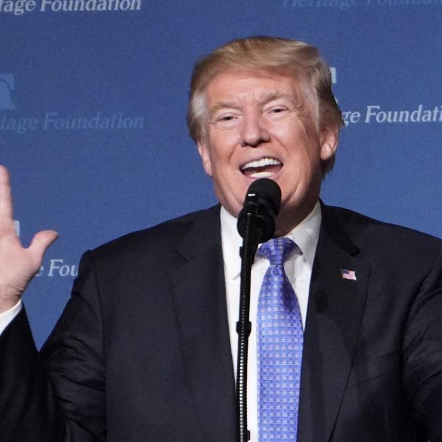 US President Donald Trump gives a speech on tax reform at the Heritage Foundation's President's Club Meeting at a hotel in Washington, DC, on October 17, 2017.