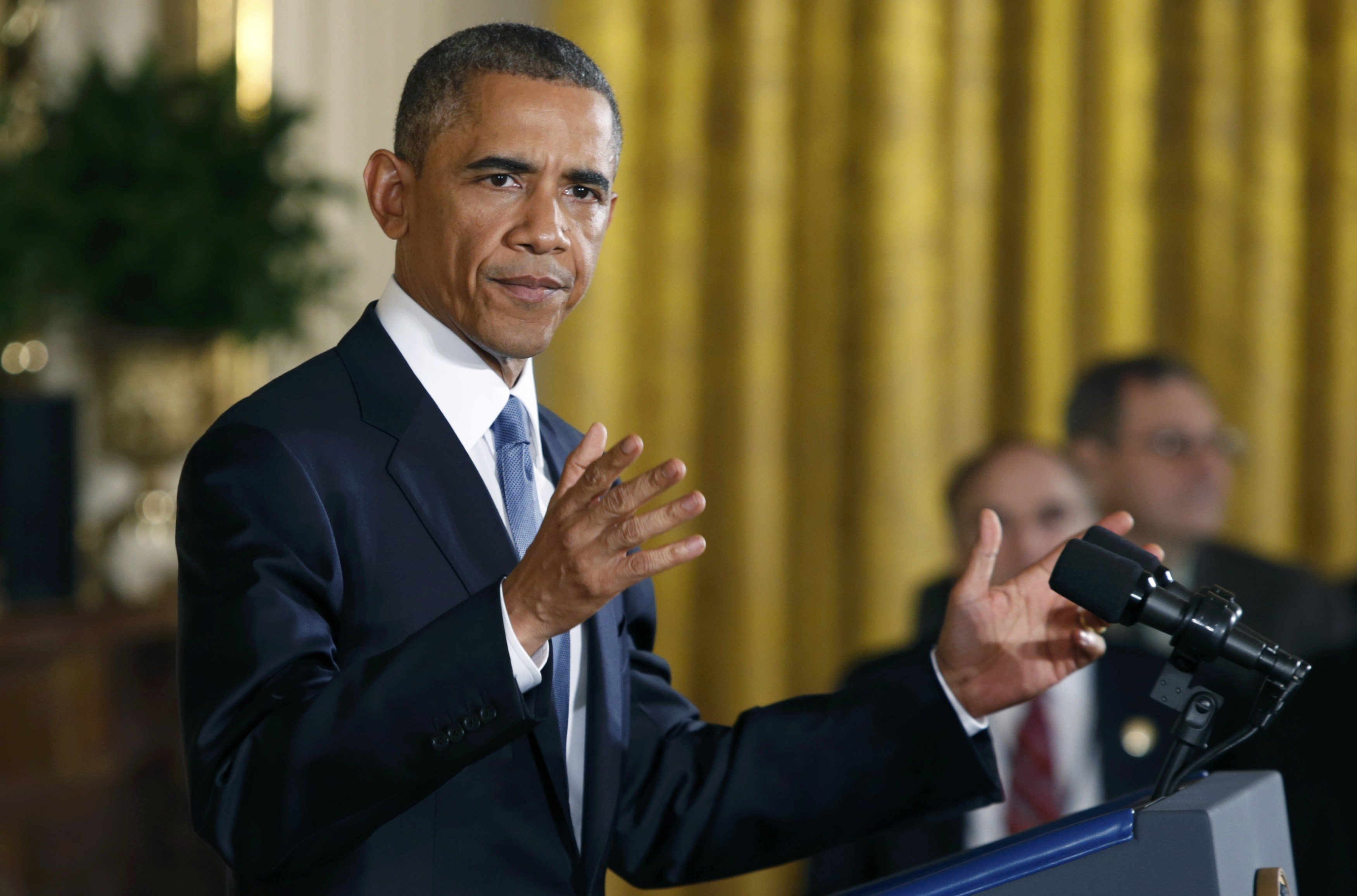 US President Obama holds press conference at White House after mid term elections