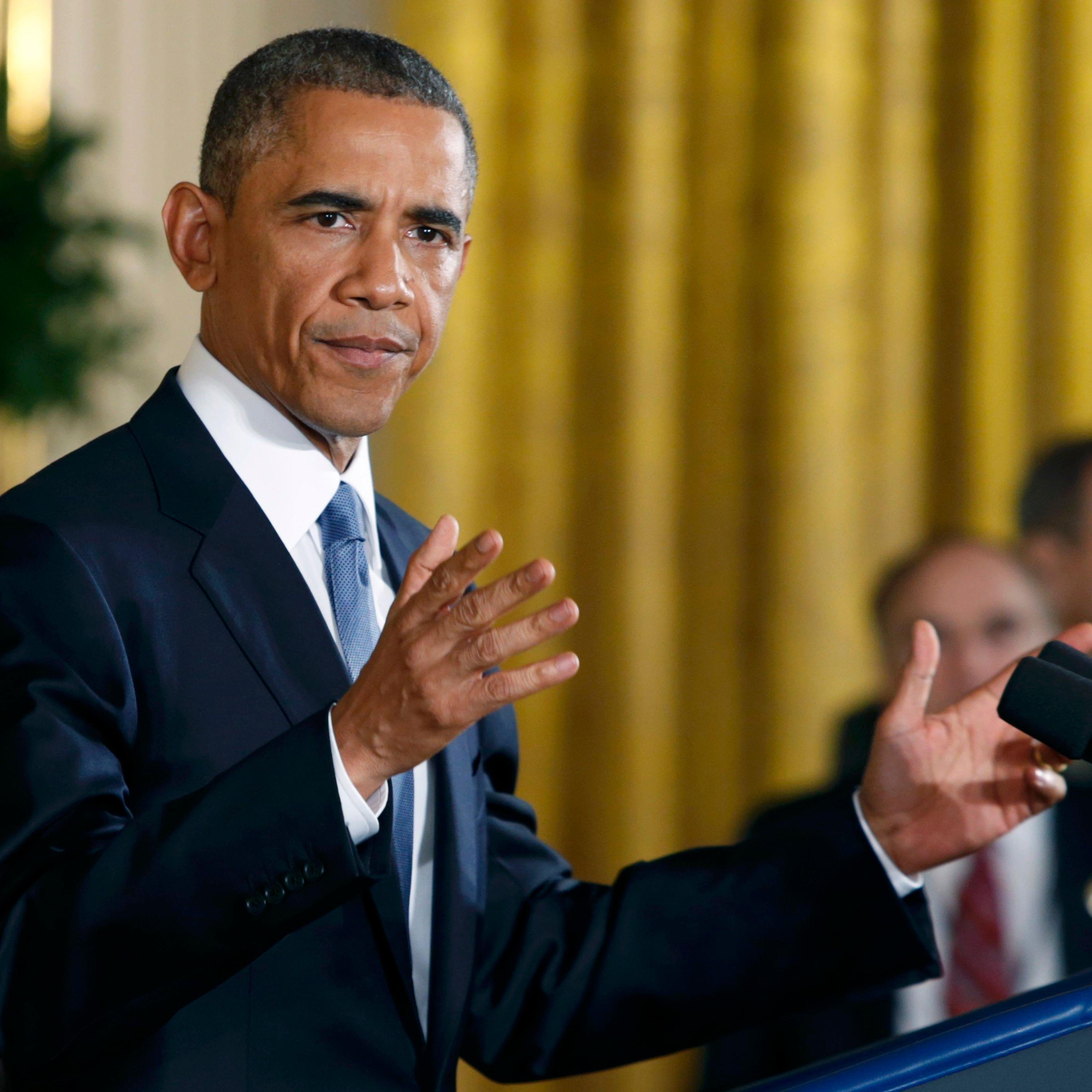 US President Obama holds press conference at White House after mid term elections