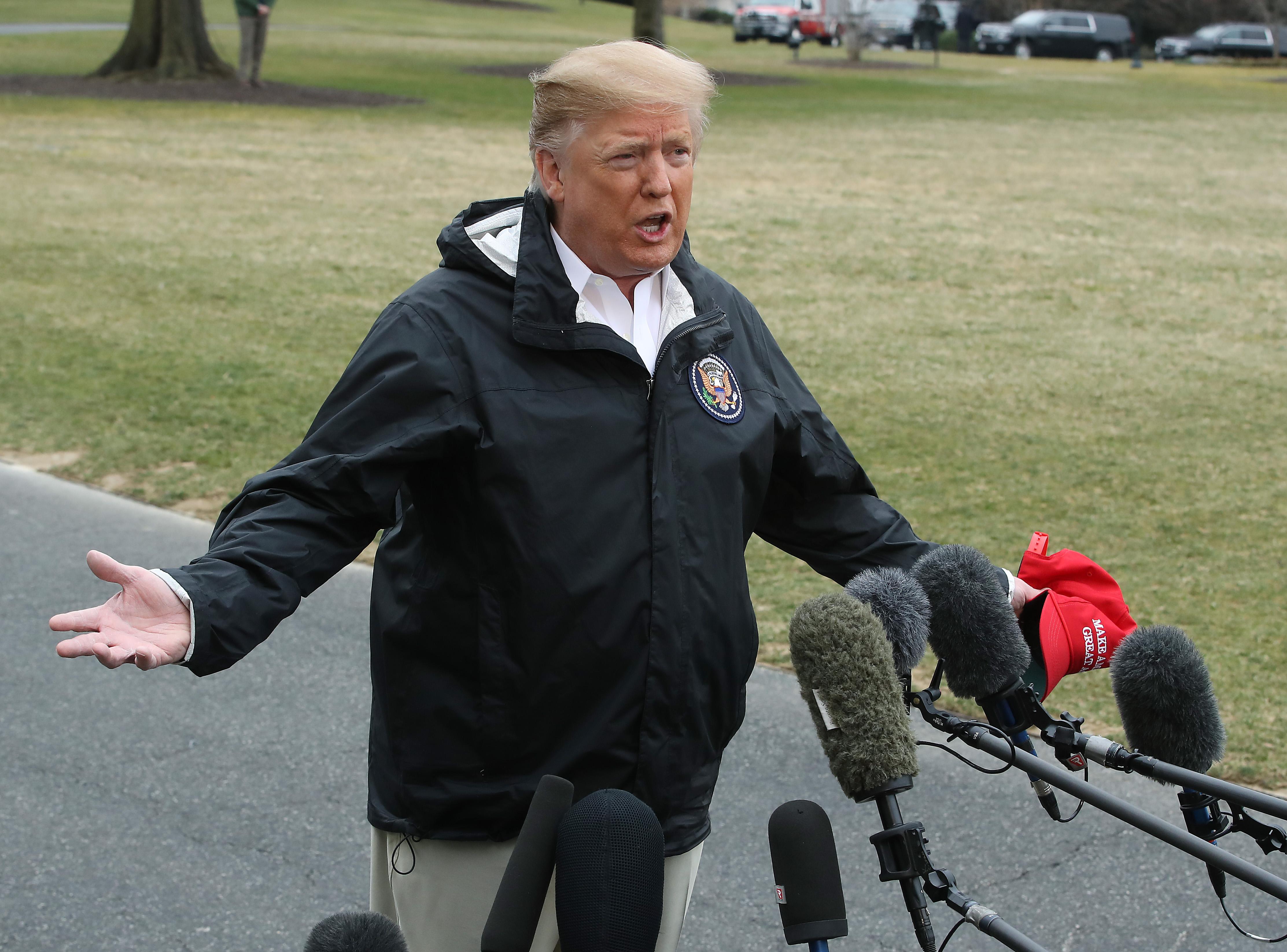 President Donald Trump Departs White House To Survey Alabama Tornado Damage