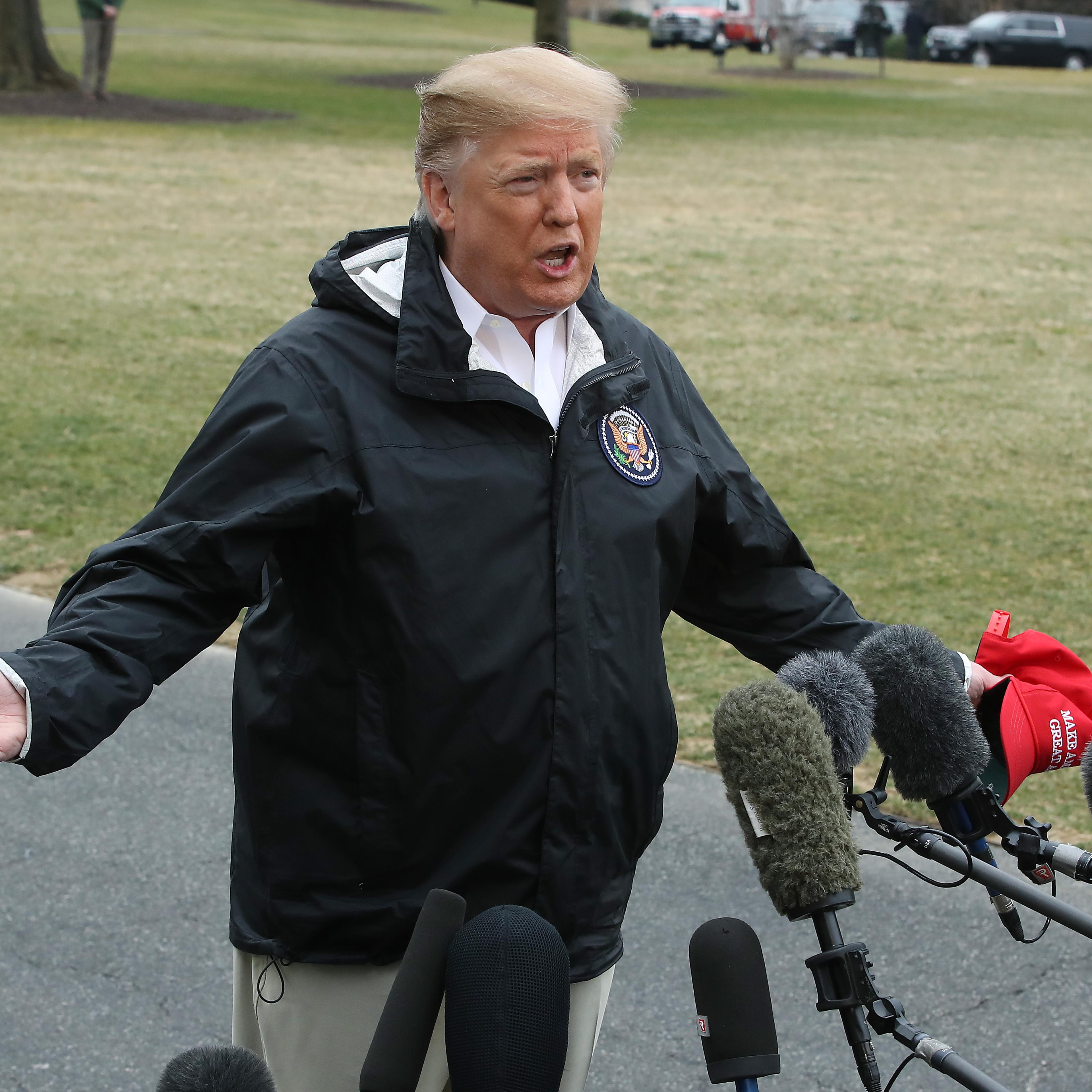 President Donald Trump Departs White House To Survey Alabama Tornado Damage