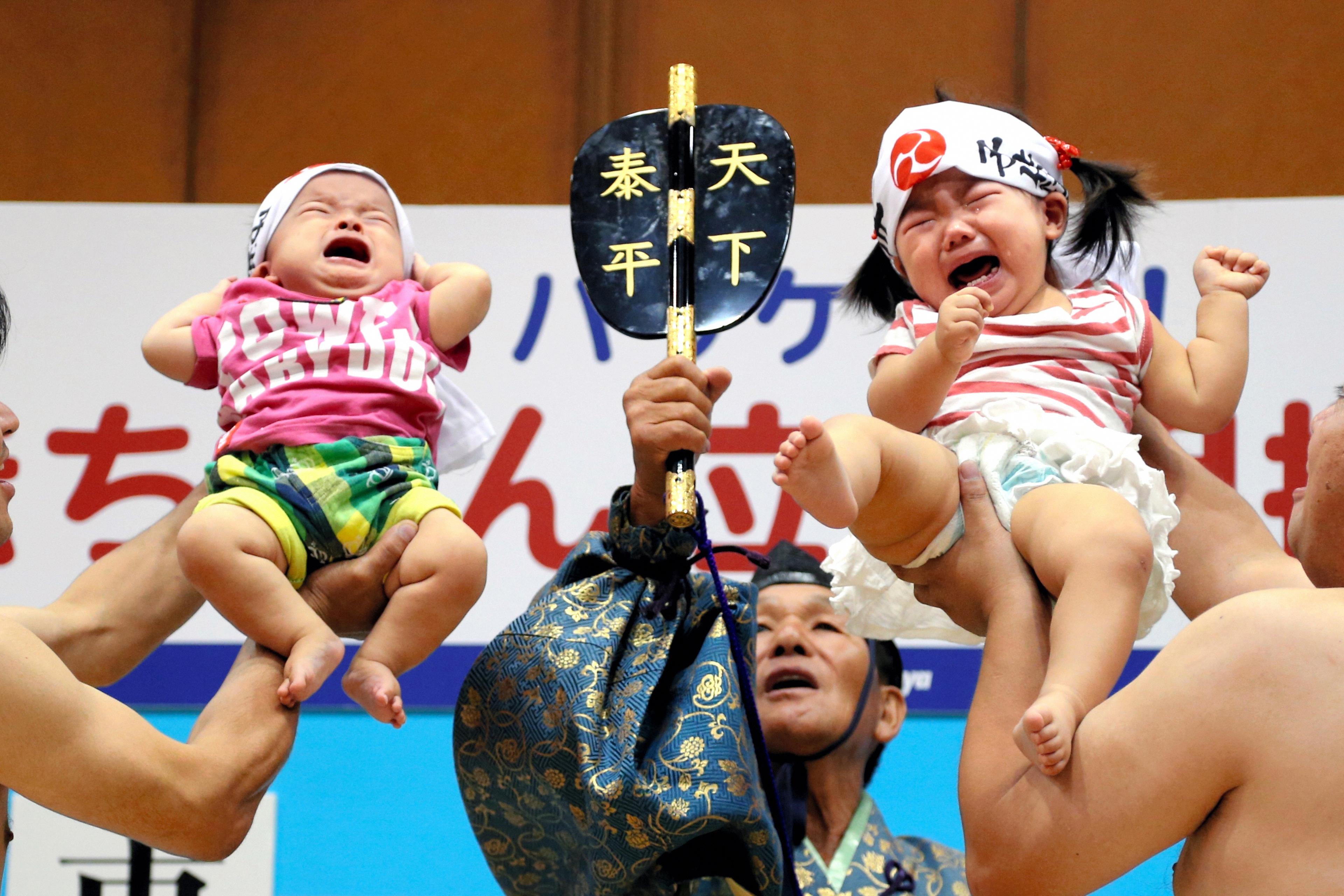 'Baby-Cry Sumo' Competition Held In Nagoya